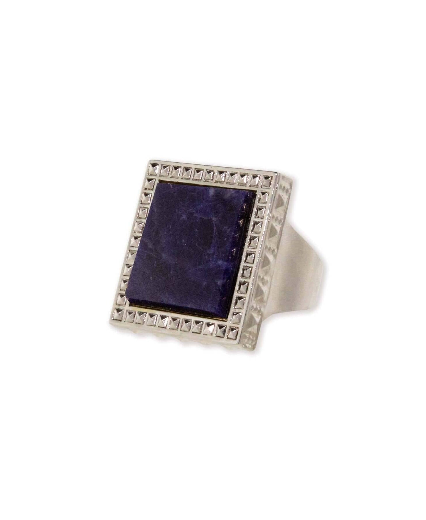 1928 Jewelry Serenity Blue Sodalite Gemstone Square Ring Size 8