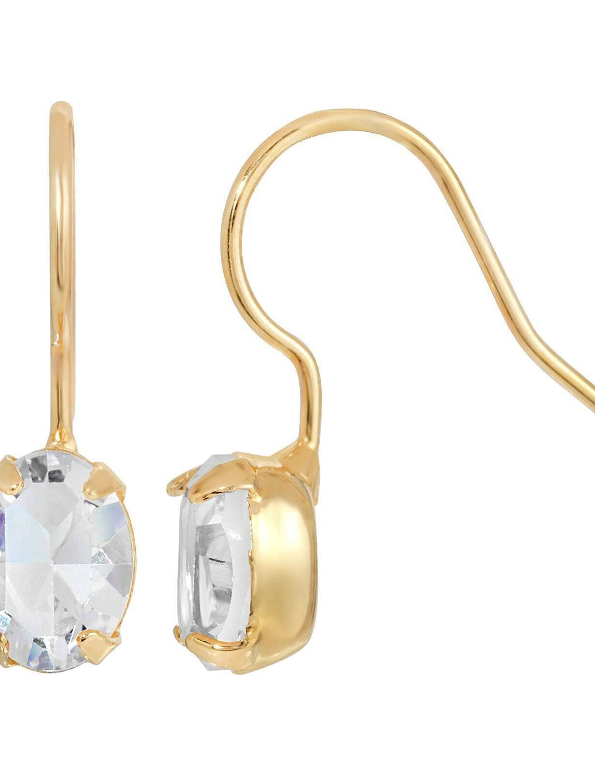 1928 Jewelry Petite Austrian Crystal Oval Wire Earrings