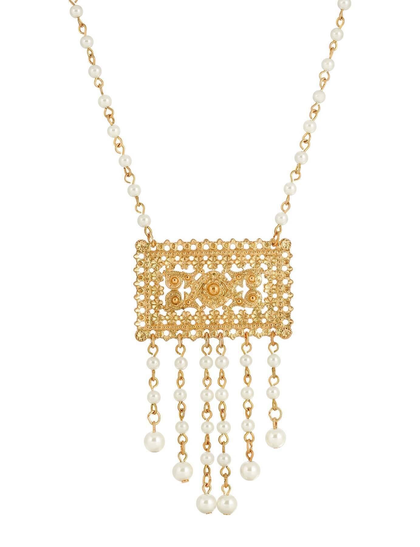 1928 Jewelry Magnifica Flor Faux Pearl Pendant Necklace 16" + 3" Extender