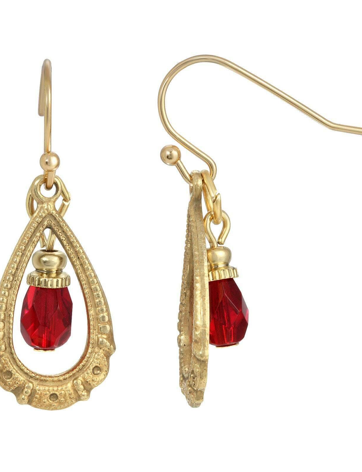 1928 Jewelry Elegancia Antigua Teardrop Crystal Dangle Earrings