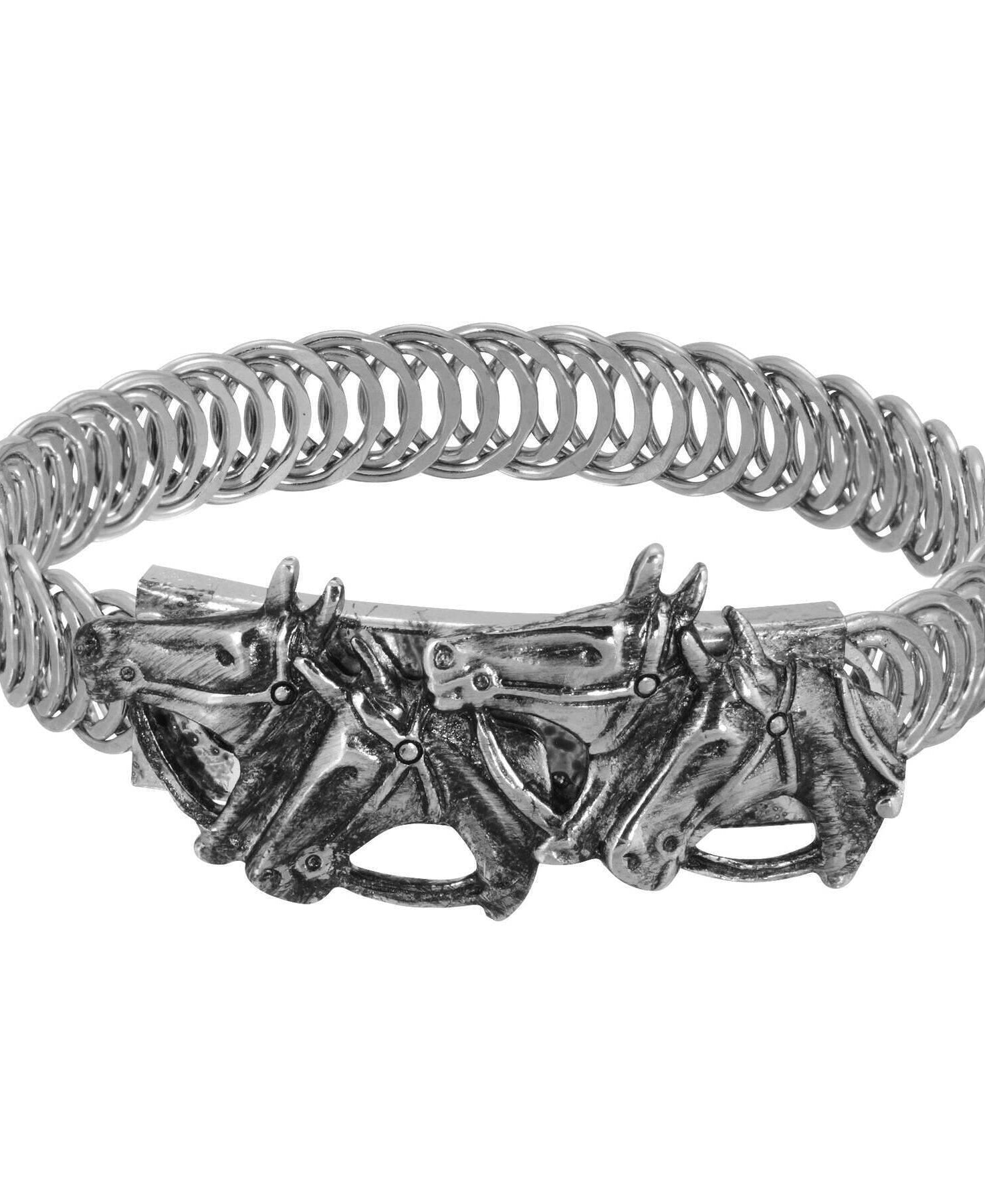1928 Jewelry Antiqued Horse Herd Buckle Bracelet
