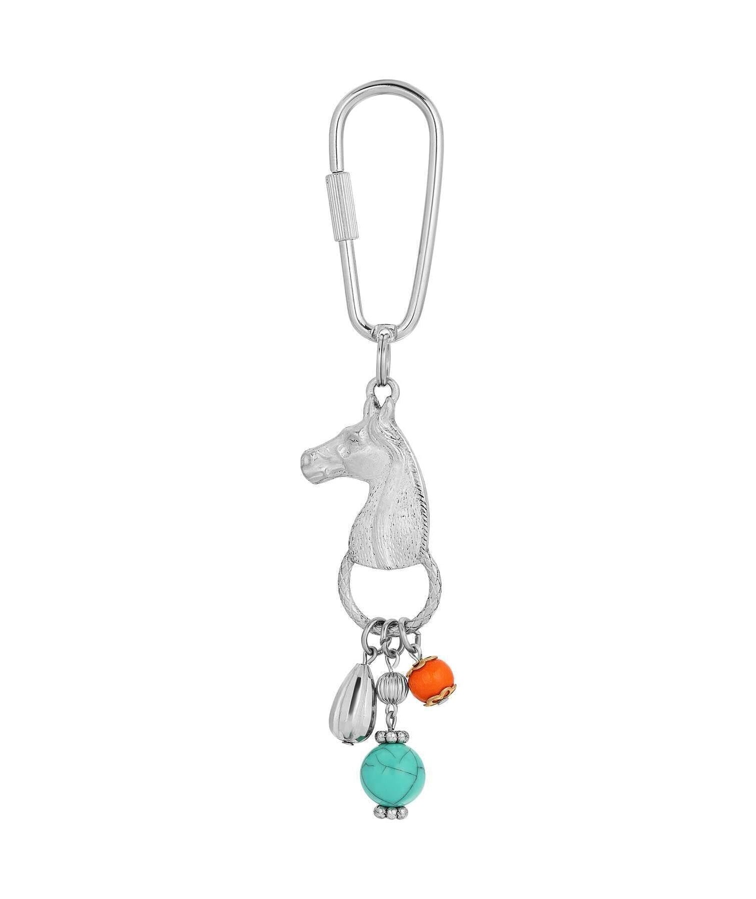 1928 Jewelry Horse Multi Bead Carabiner Key Chain