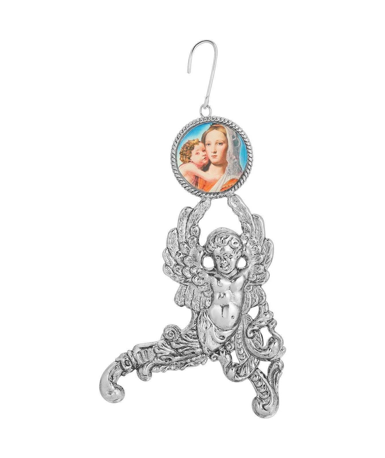 Symbols Of Faith Angel With Mary And Child Decal Christmas Tree Ornament