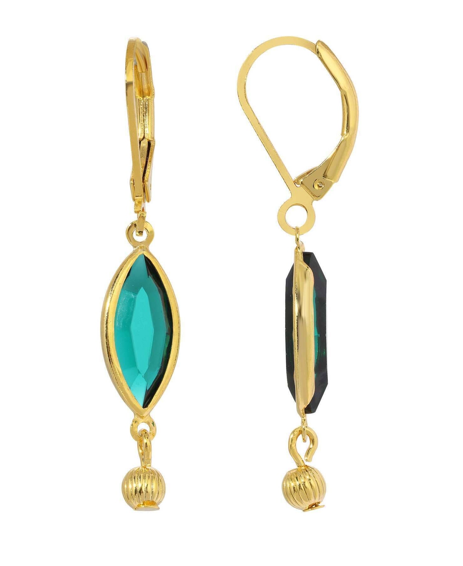 1928 Jewelry Euro Crystal Fluted Bead Drop Earrings