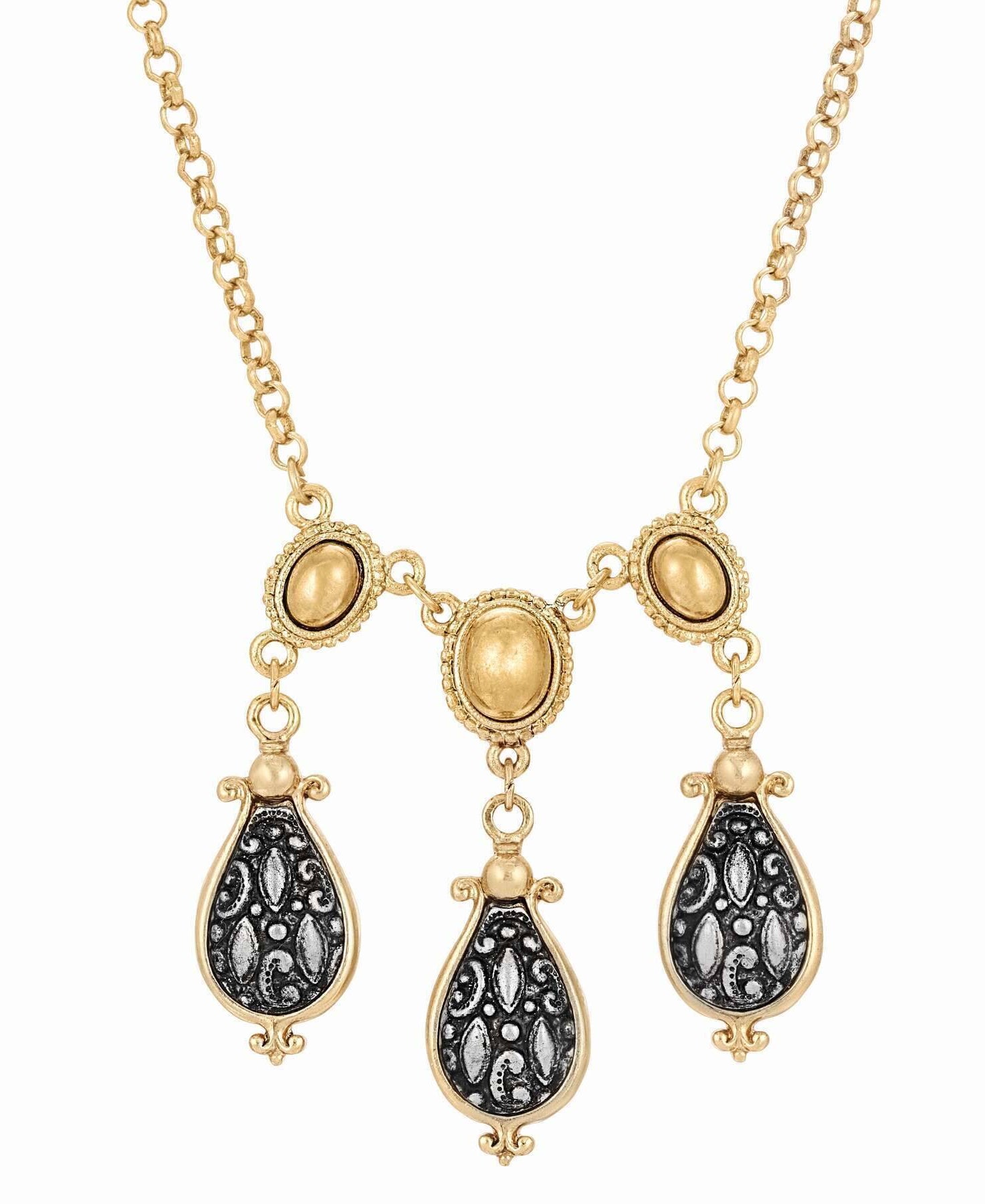 1928 Jewelry Antioch Teardrop Gold Stone Necklace 16" + 3" Extender