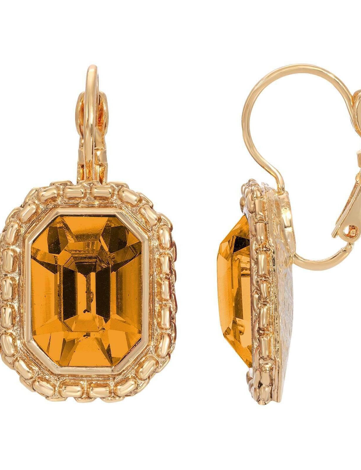 1928 Jewelry Royale Austrian Crystal Lever Back Earrings
