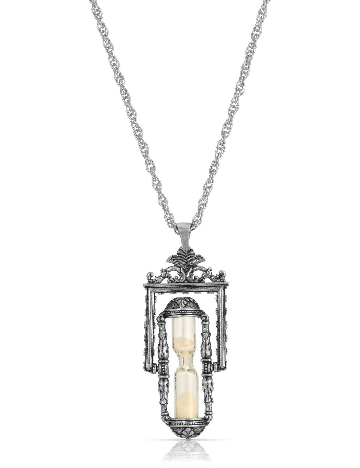 1928 Jewelry Hourglass Pendant Necklace 30"