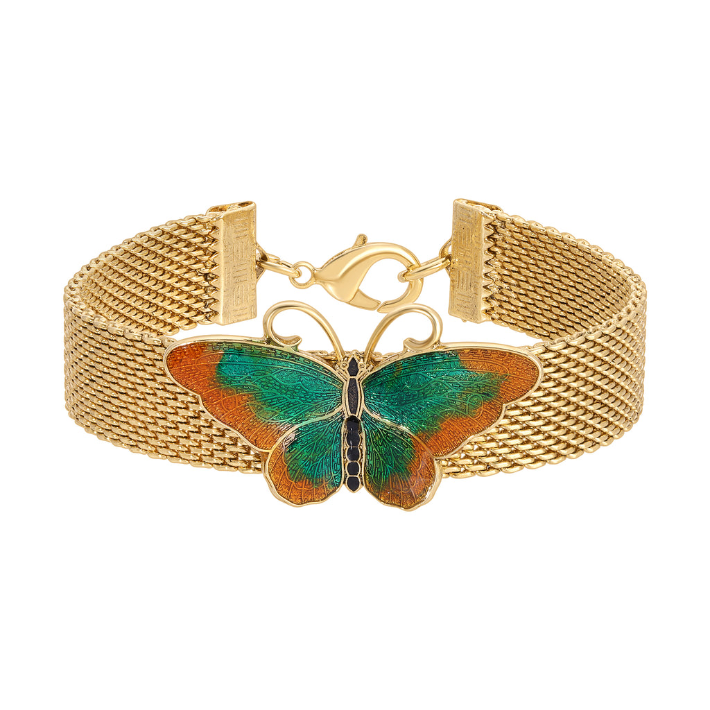 Metamorphic Butterfly Weave Chain Bracelet, 7.25"L