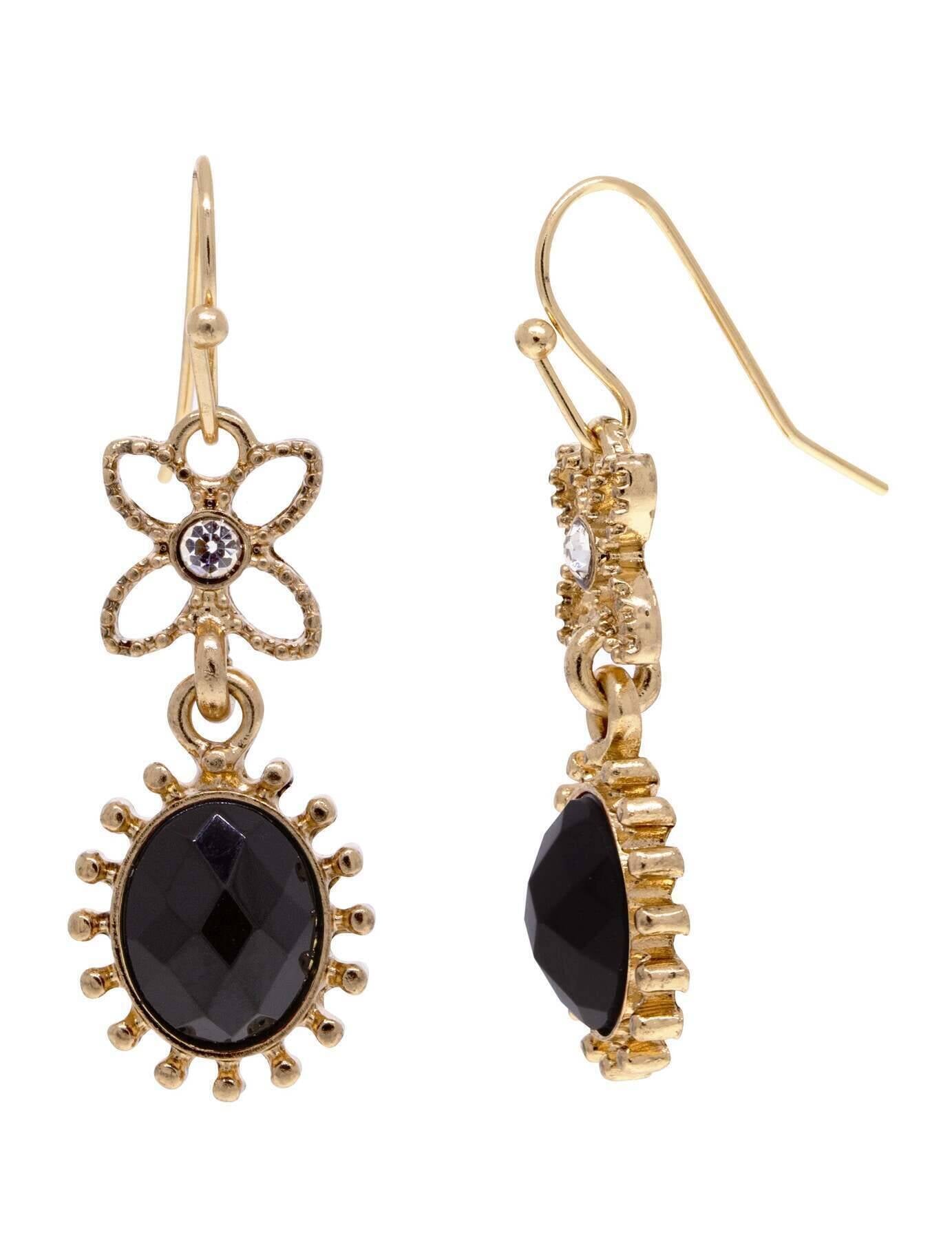 Regency Sol Oval Stone Crystal Dangle Earrings