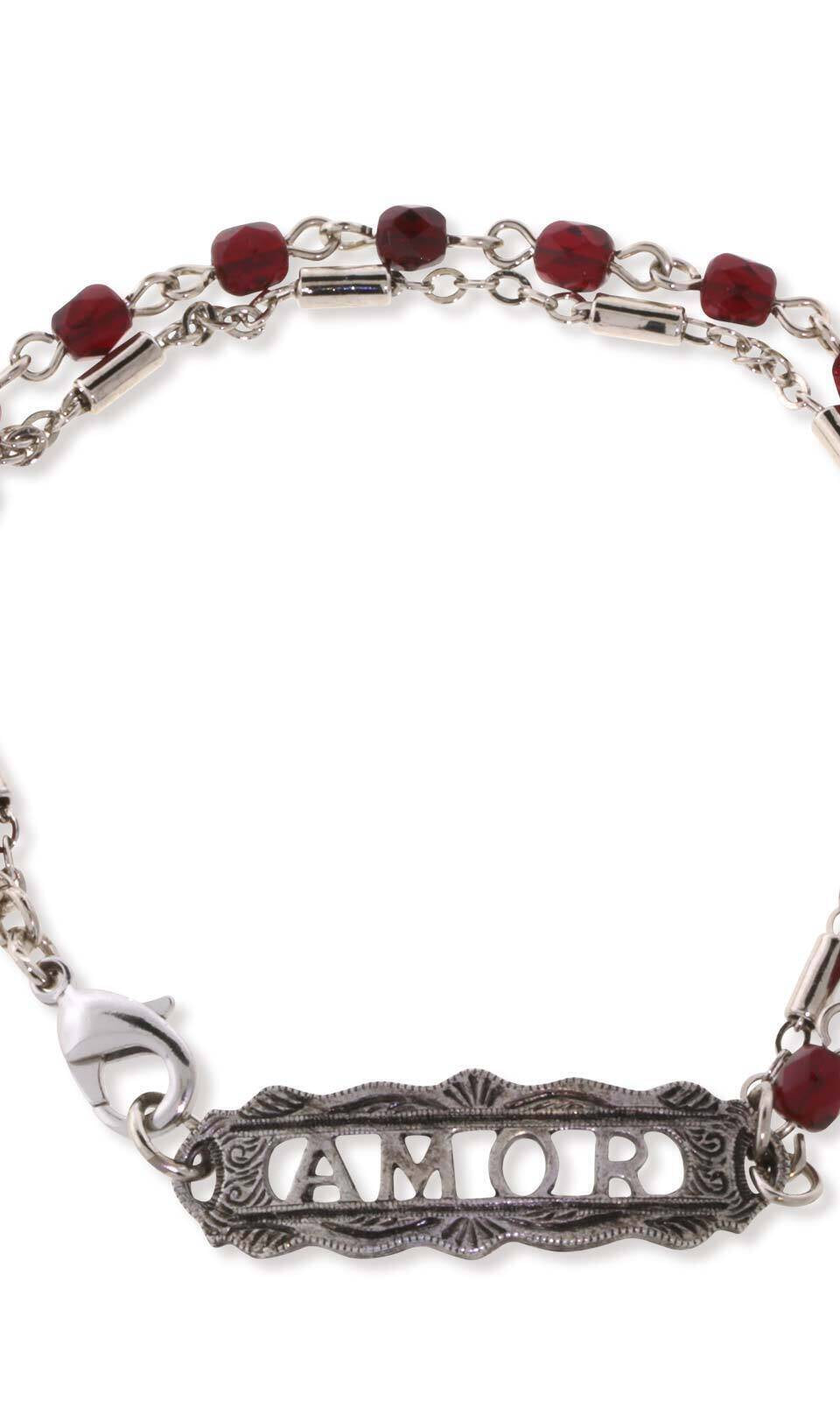 1928 Jewelry Amor Siam Red Beaded Chain Bracelet