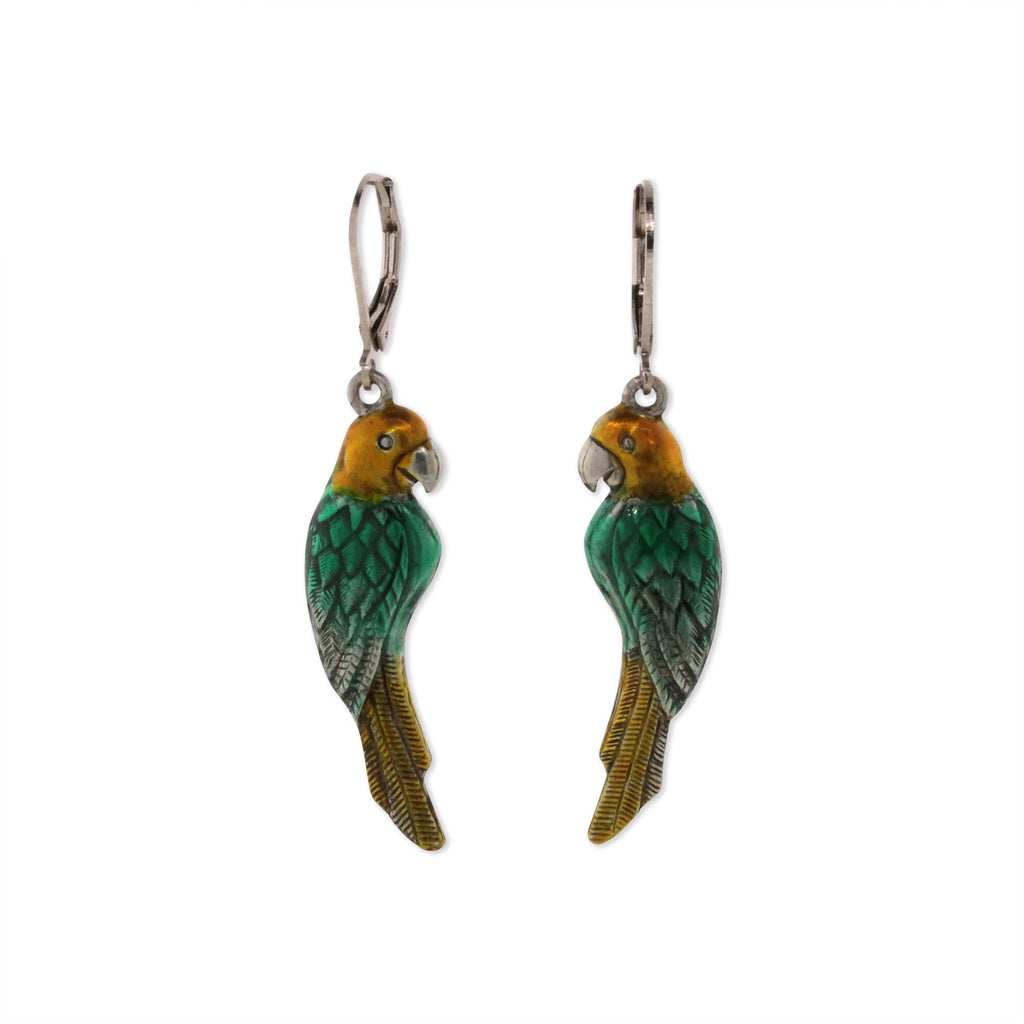 Enamel Parrot Earrings