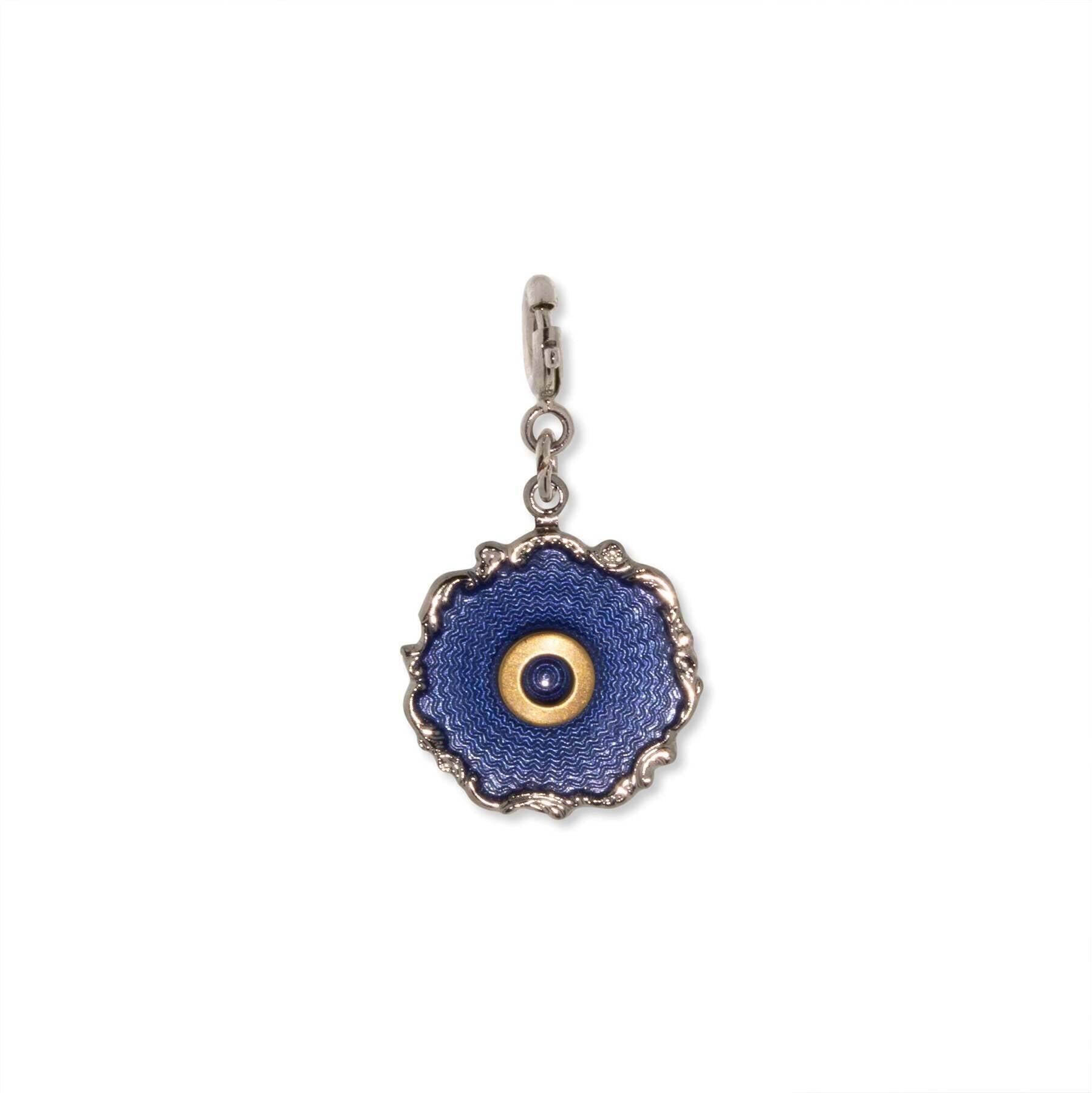 1928 Jewelry Sunburst Blue Enamel Initial Charm