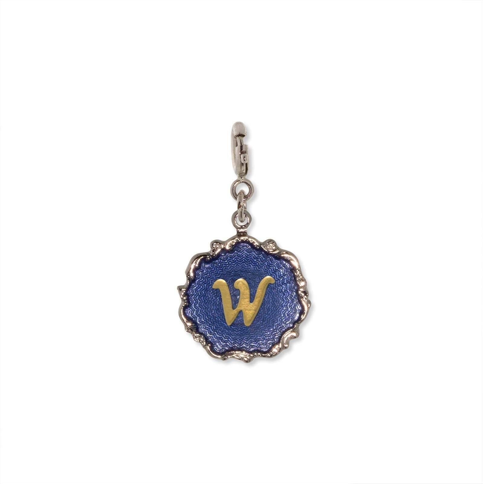 1928 Jewelry Sunburst Blue Enamel Initial Charm