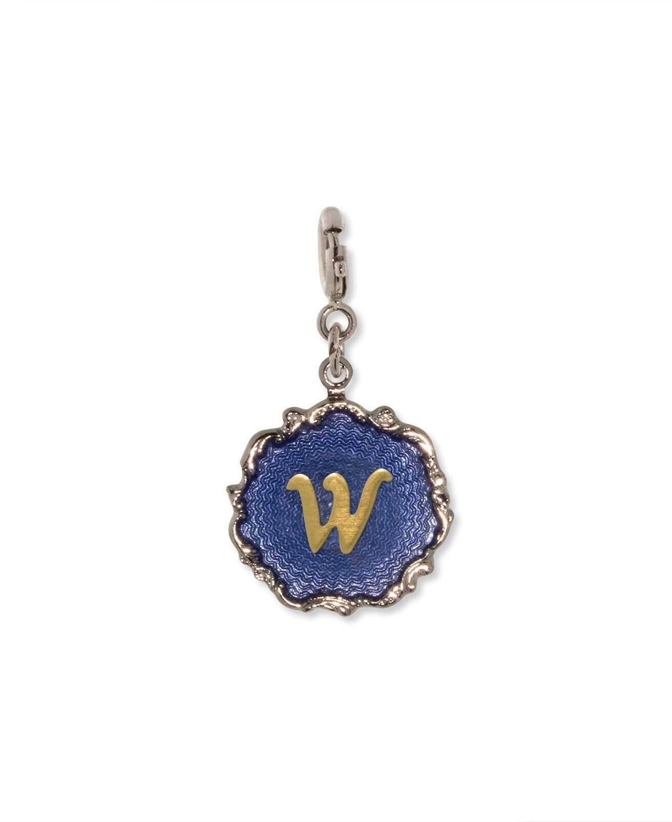 1928 Jewelry Sunburst Blue Enamel Initial Charm