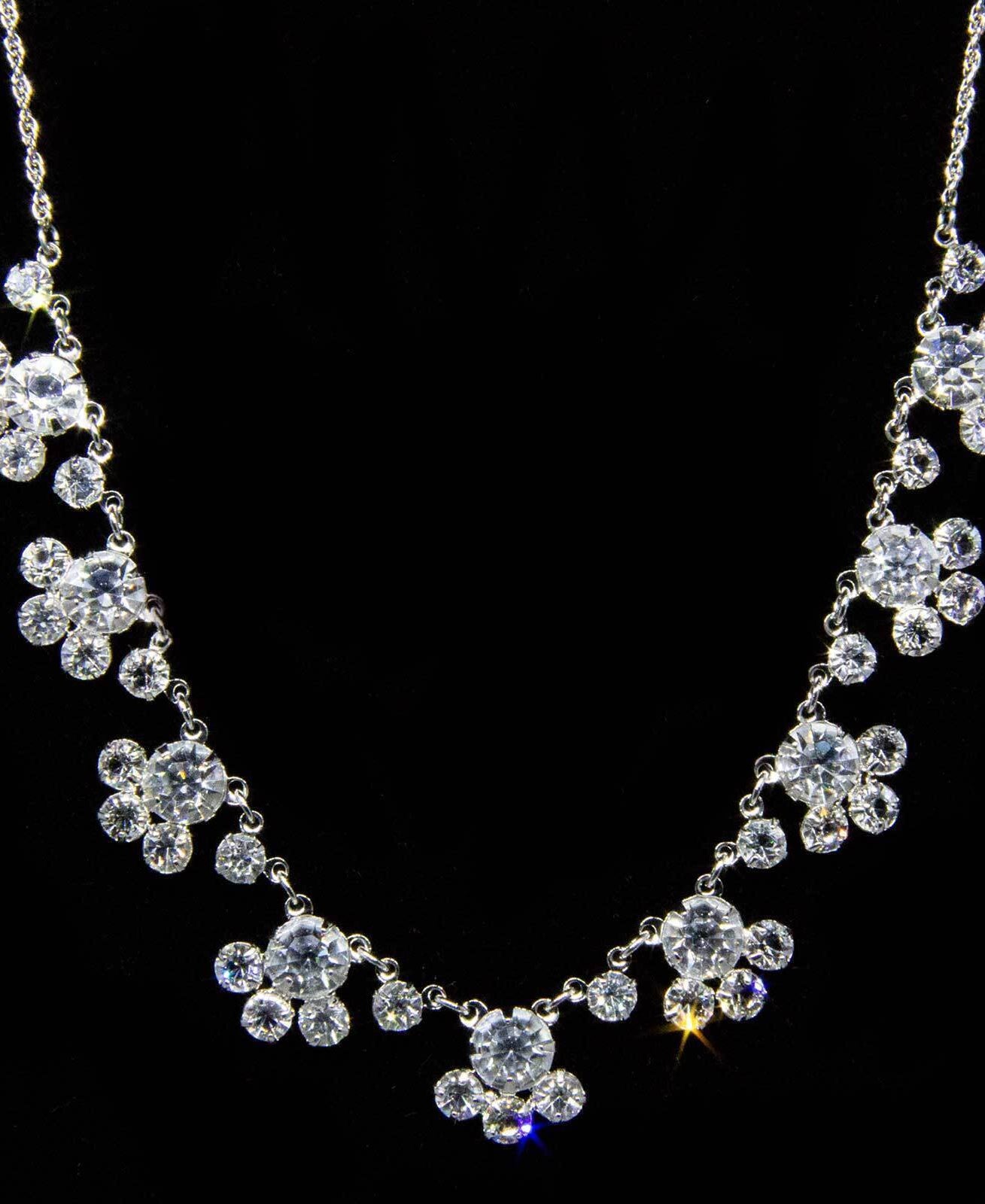 1928 Jewelry Round Vintage Austrian Crystal Drop Necklace 15"