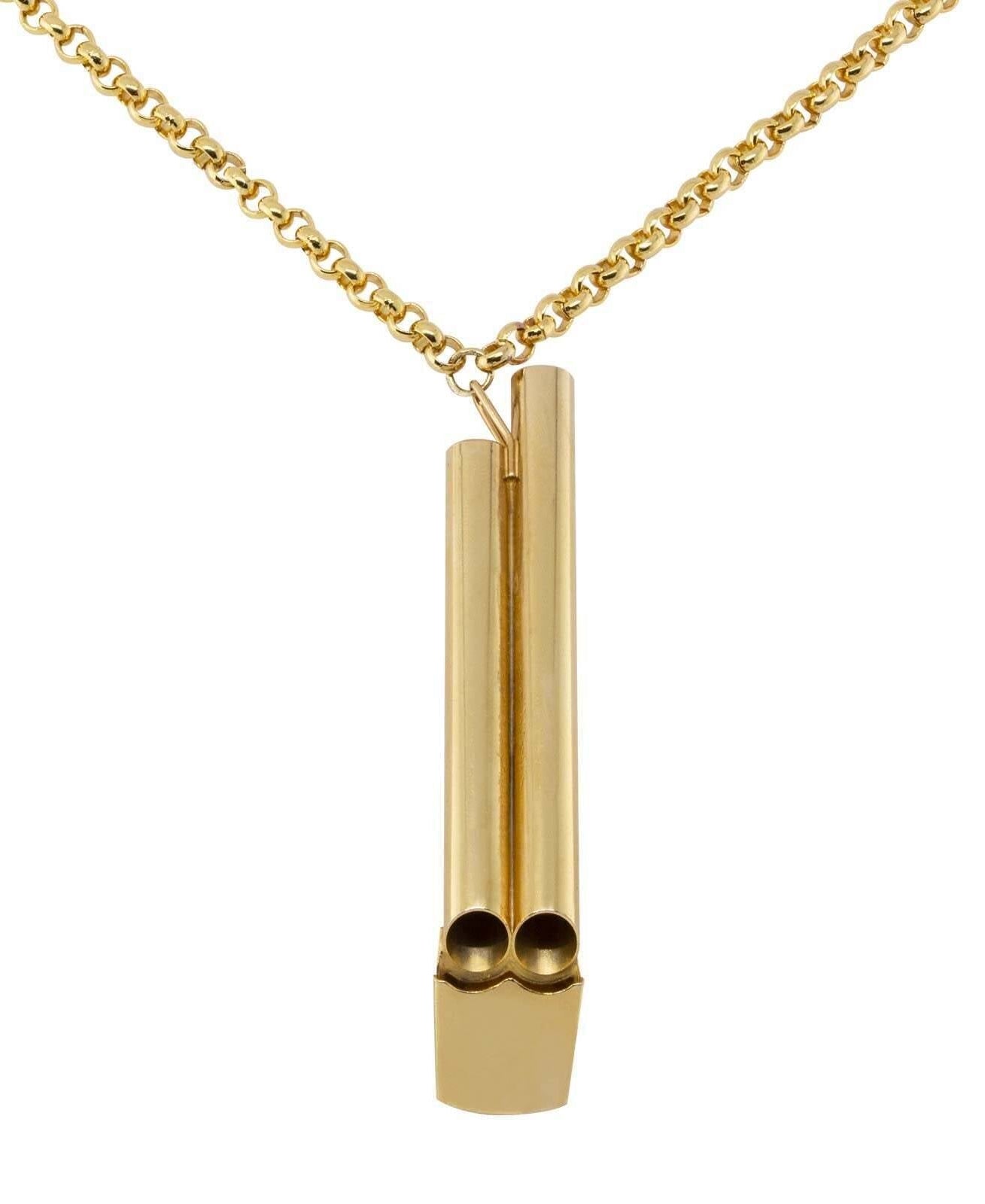 1928 Jewelry Original German Double Whistle Necklace 30"