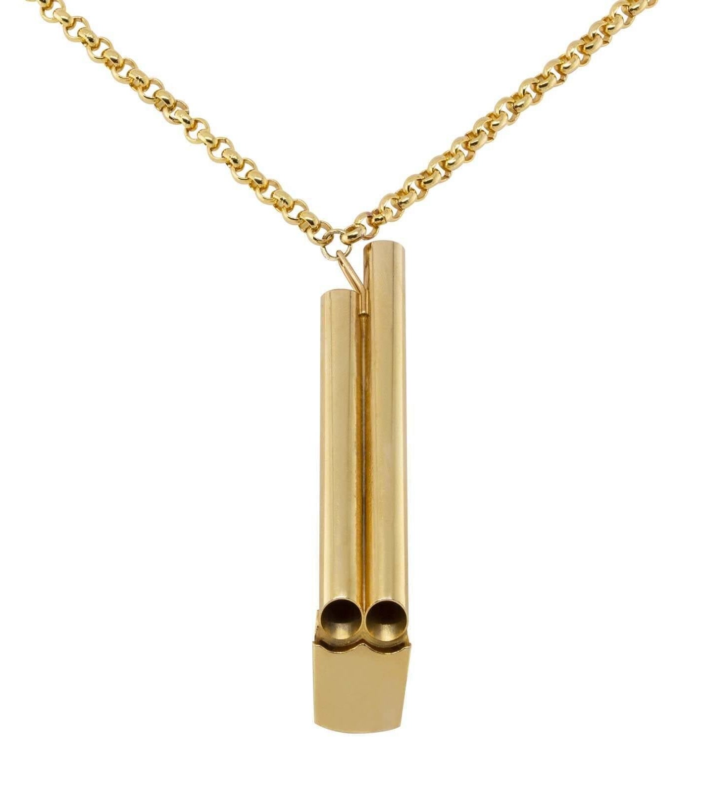 1928 Jewelry Original German Double Whistle Necklace 30"