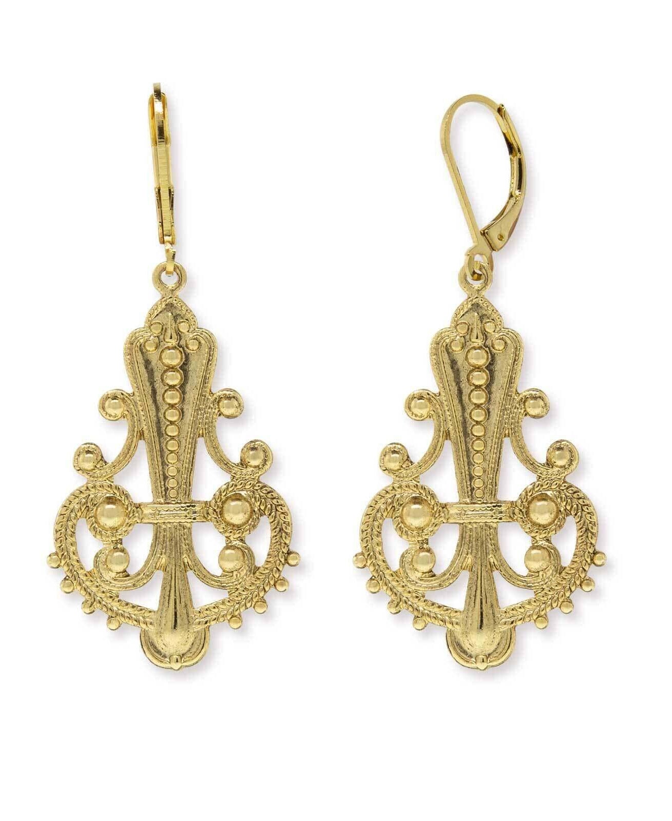 1928 Jewelry Royal Filigree Ornamental Drop Earrings