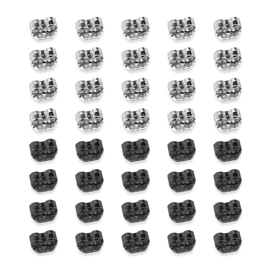 40 Pair Pack Mixed Metal Stud Butterfly Earring Backs