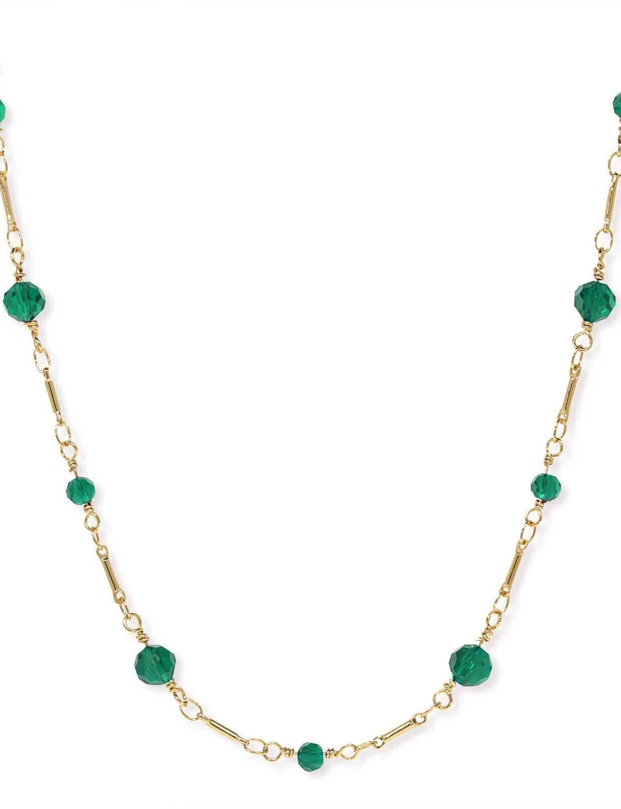 1928 Jewelry Celestial Grace Glass Beaded Chain Necklace 16"