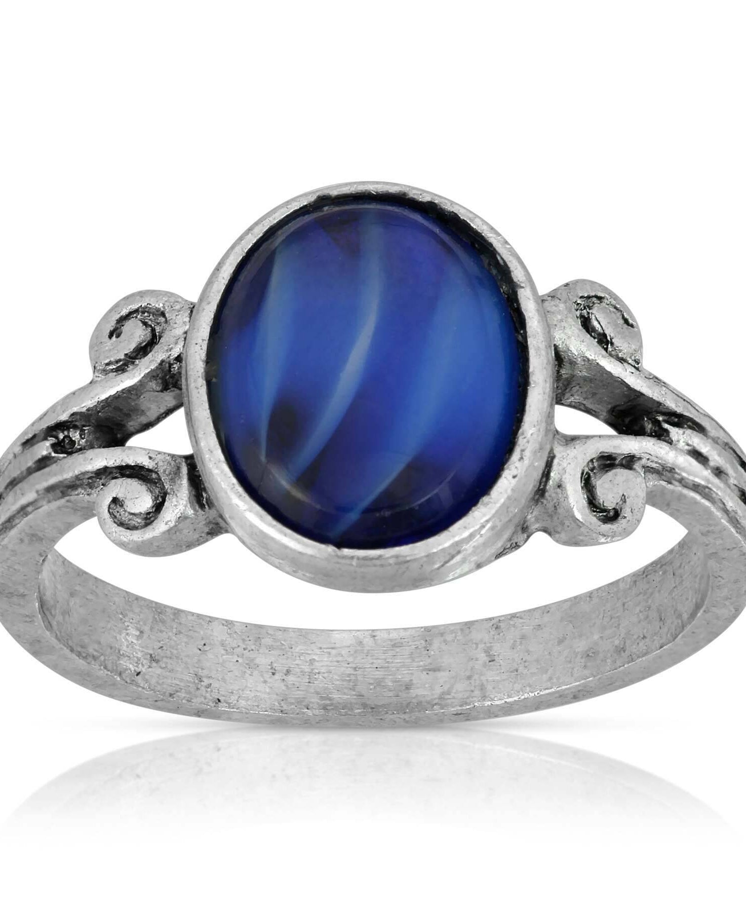 1928 Jewelry Round Blue Center Size 7 Ring