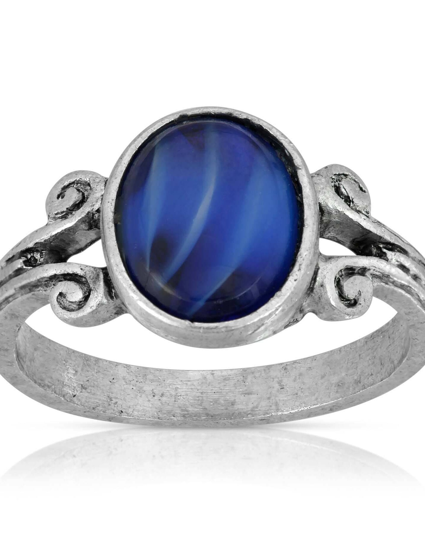 1928 Jewelry Round Blue Center Size 7 Ring