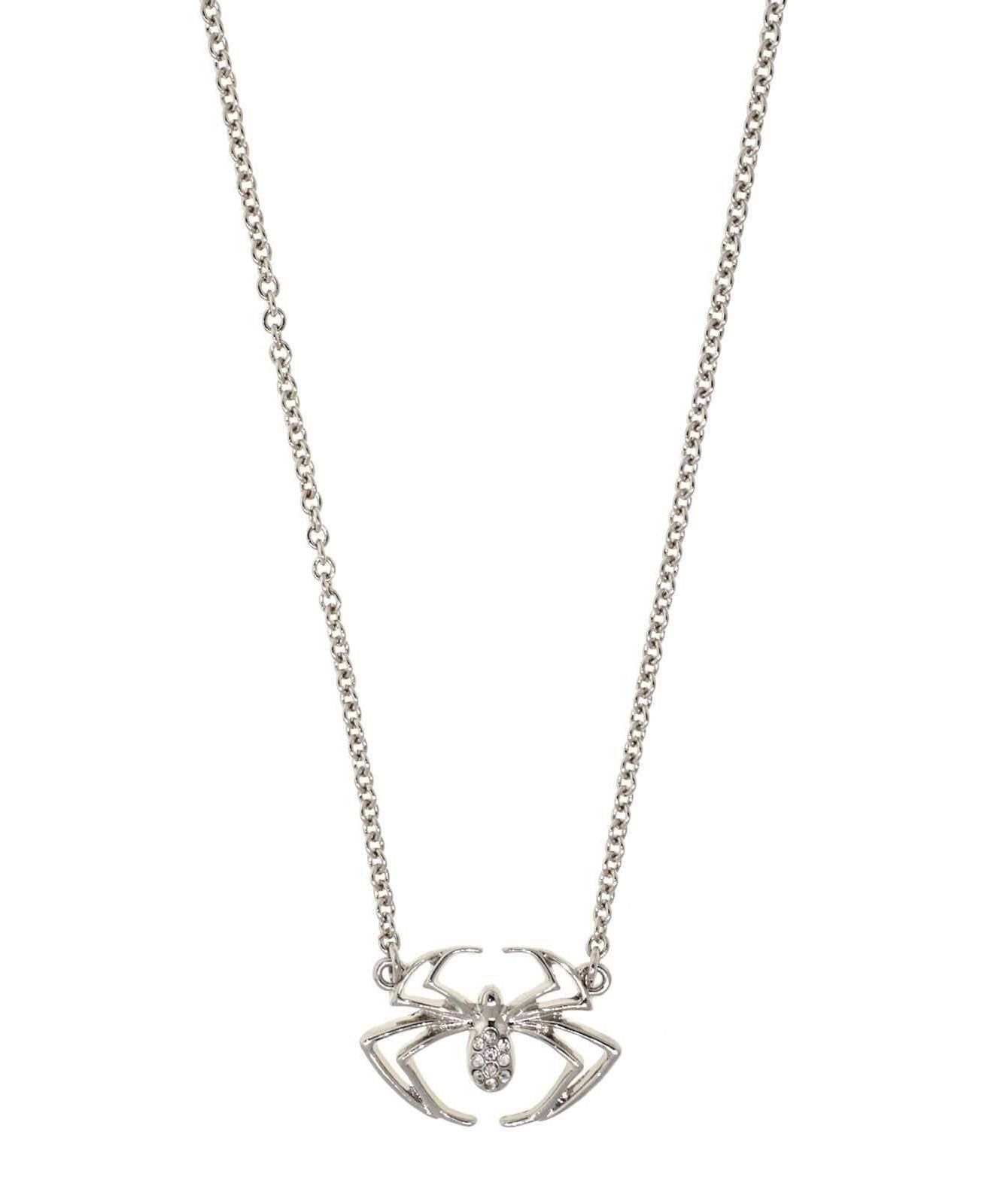 1928 Jewelry Crystal Spider Pendant Necklace 16"