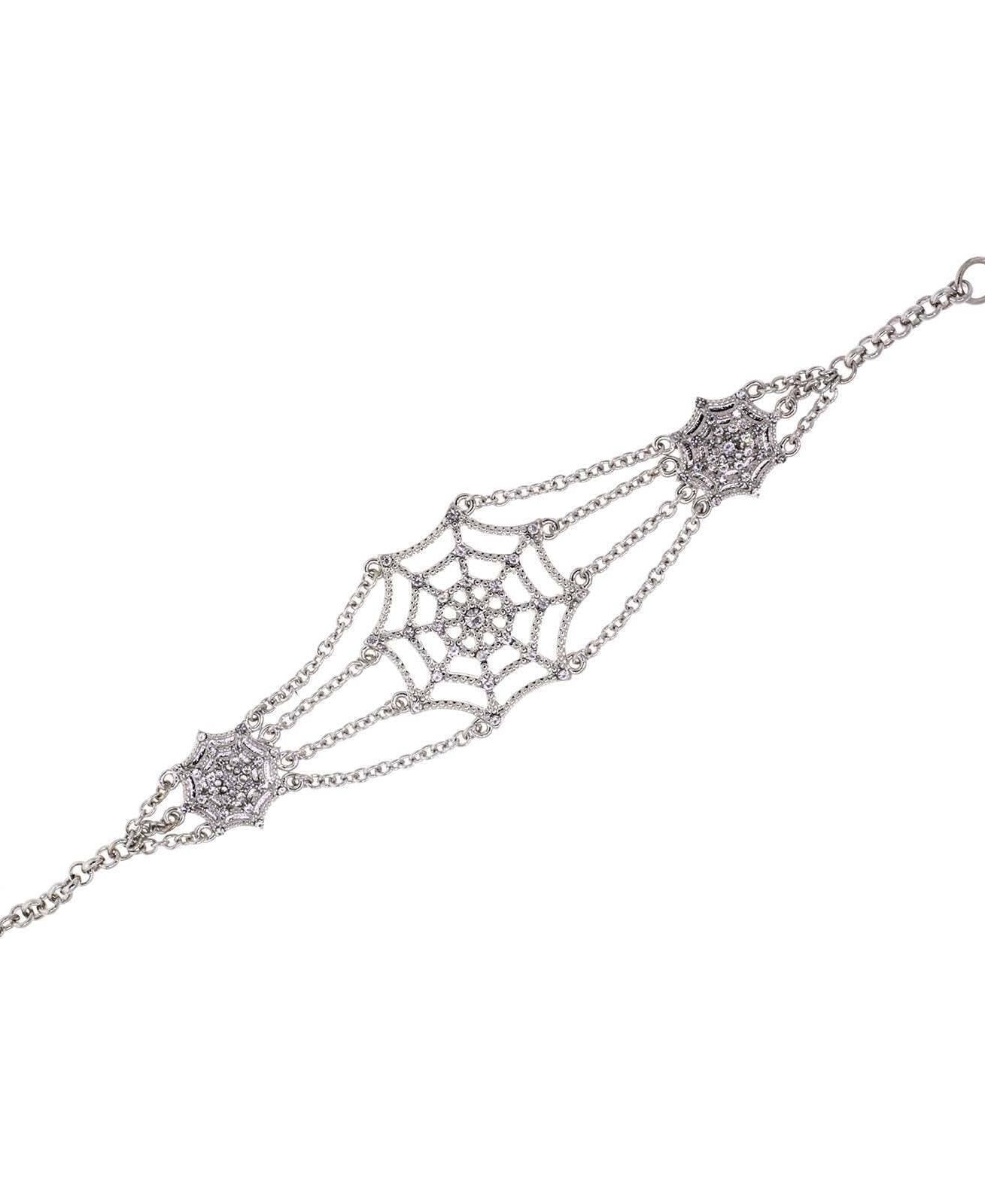 1928 Jewelry Crystal Spider Web Chain Bracelet