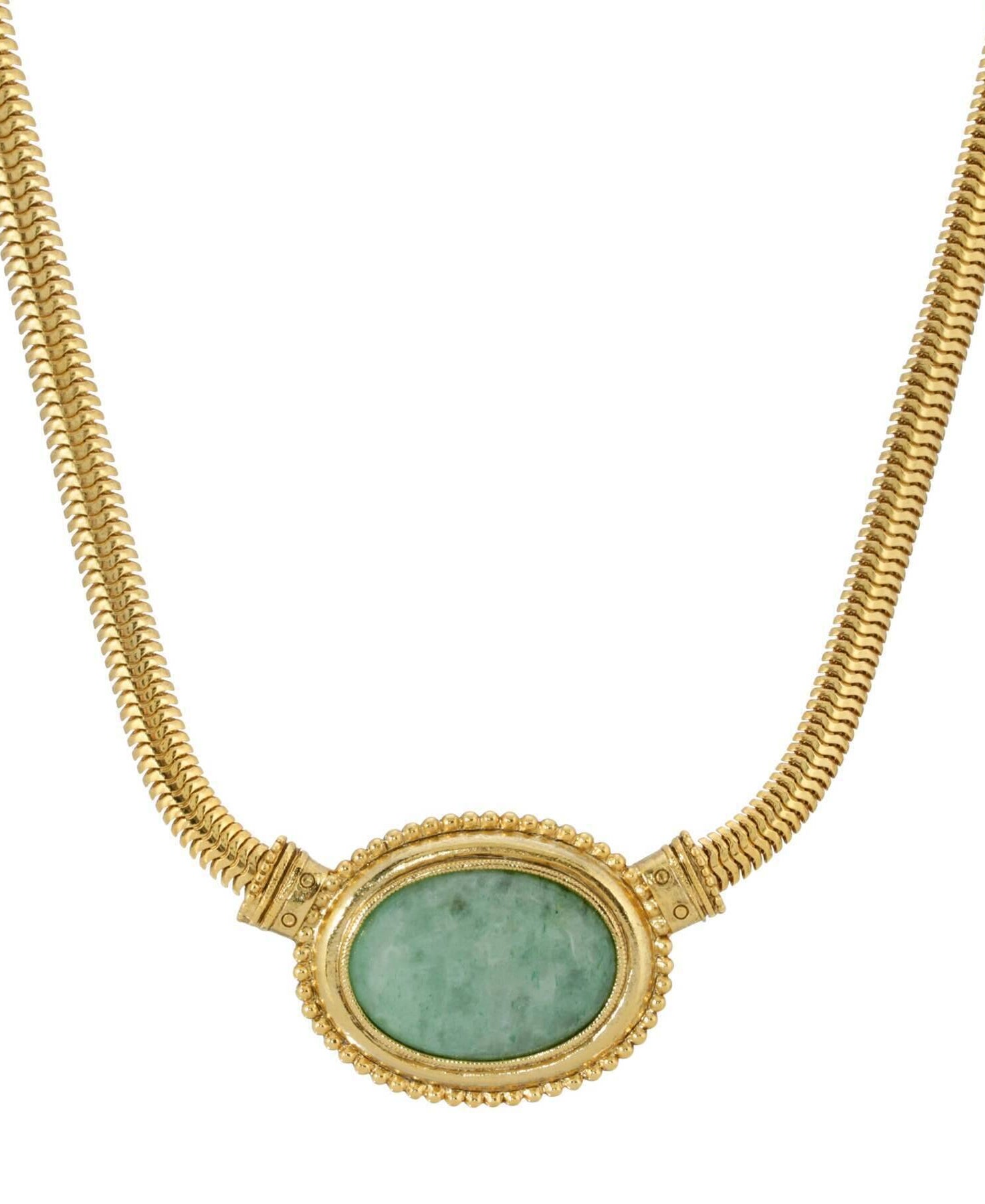 1928 Jewelry Eternal Elegance Oval Gemstone Collar Necklace 16" + 3" Extension