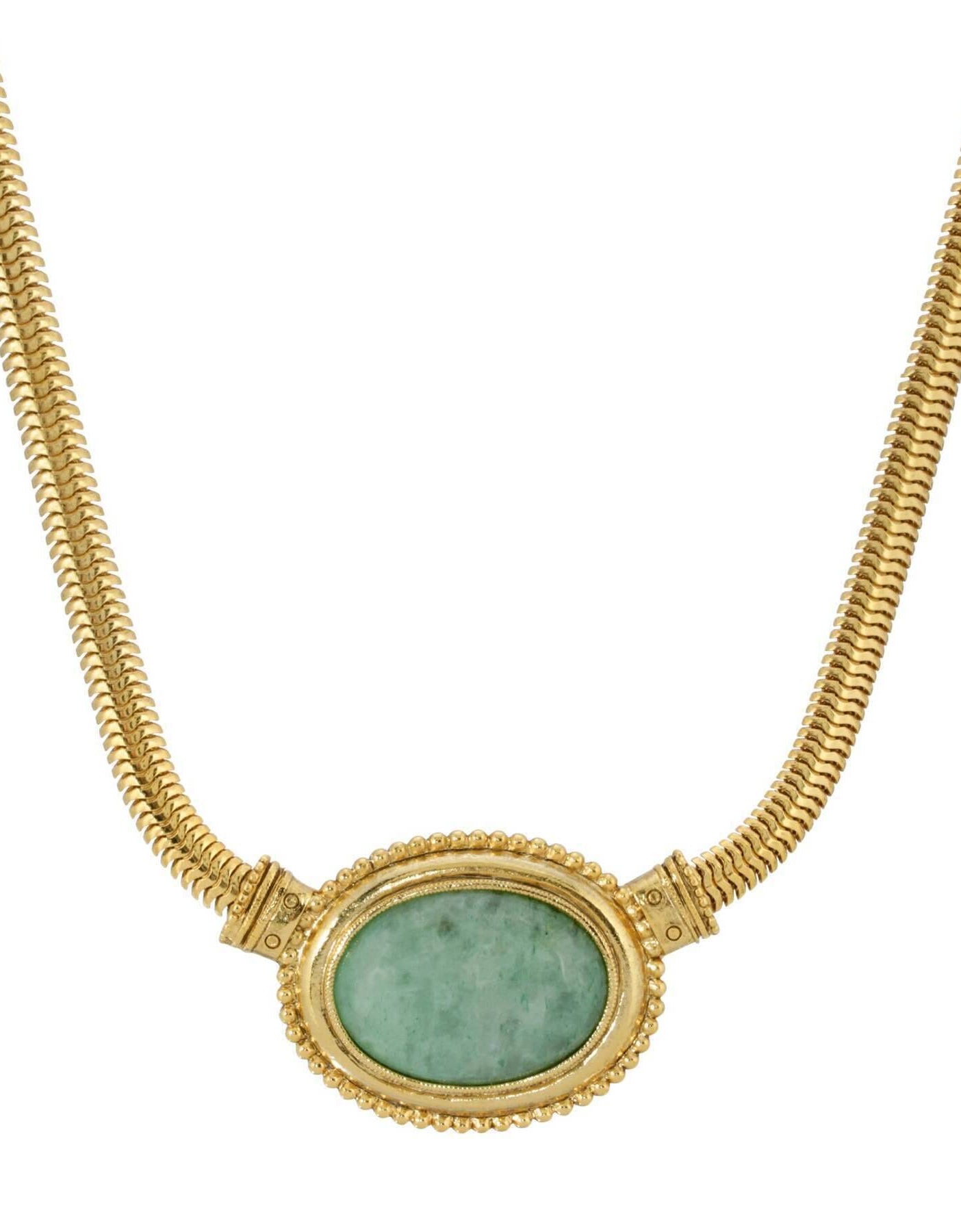 1928 Jewelry Eternal Elegance Oval Gemstone Collar Necklace 16" + 3" Extension