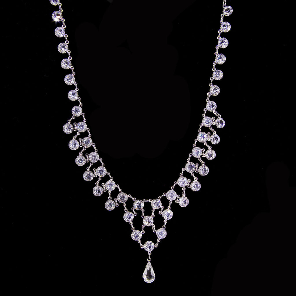 Tear Drop Austrian Crystal Necklace 15"