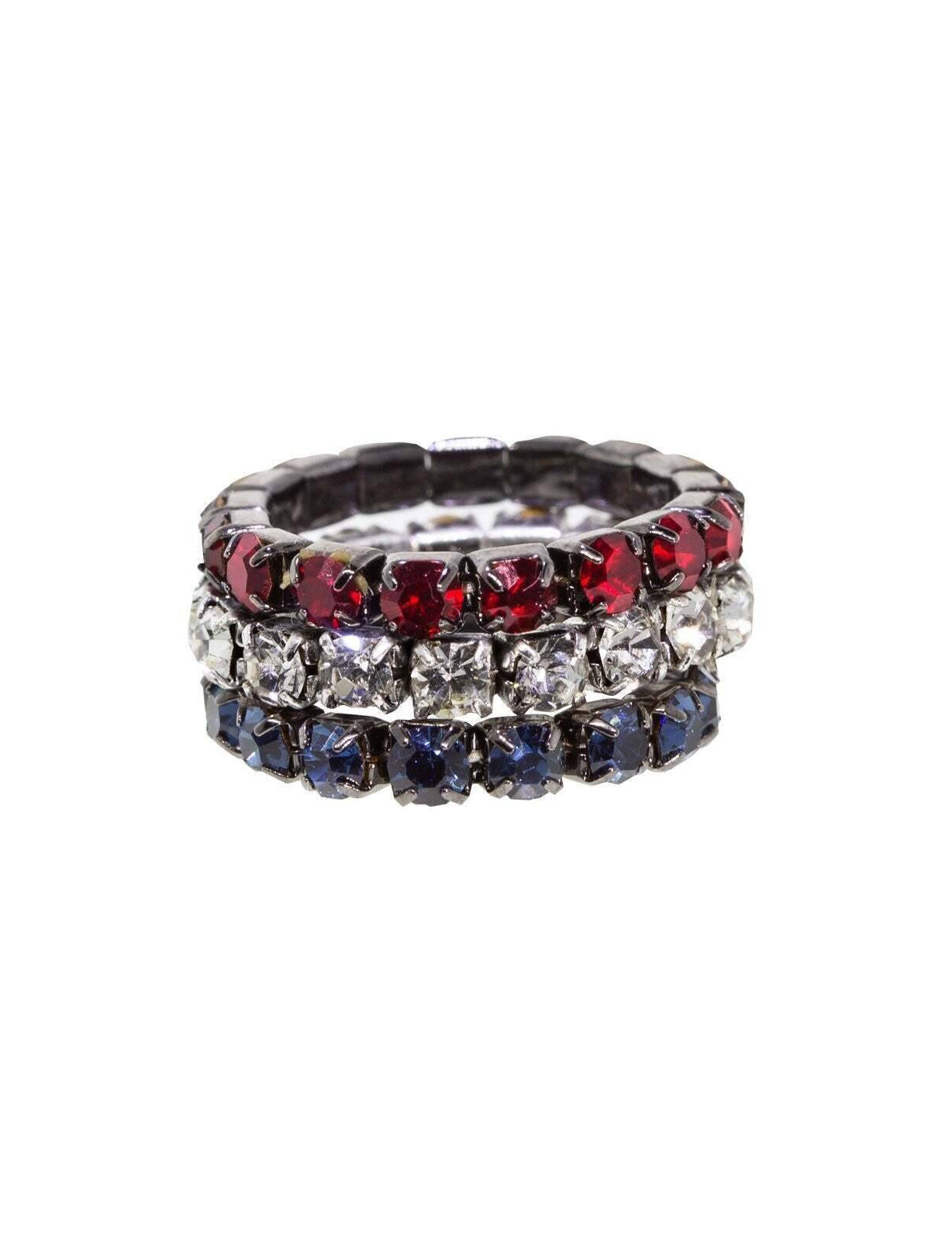1928 Jewelry American Stripes Stackable Stretch Ring Set