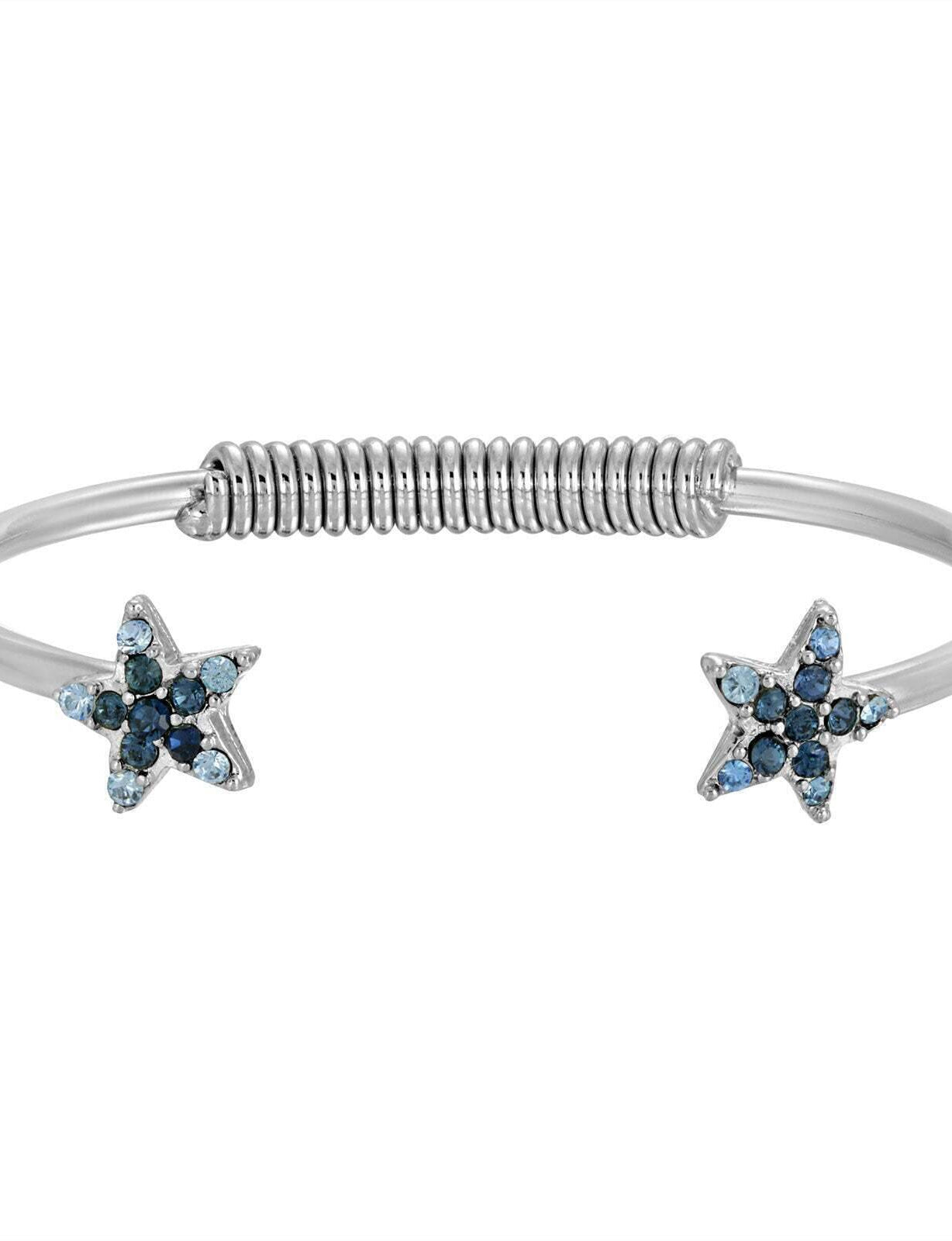 1928 Jewelry Austrian Crystal Star Spring Cuff Bracelet