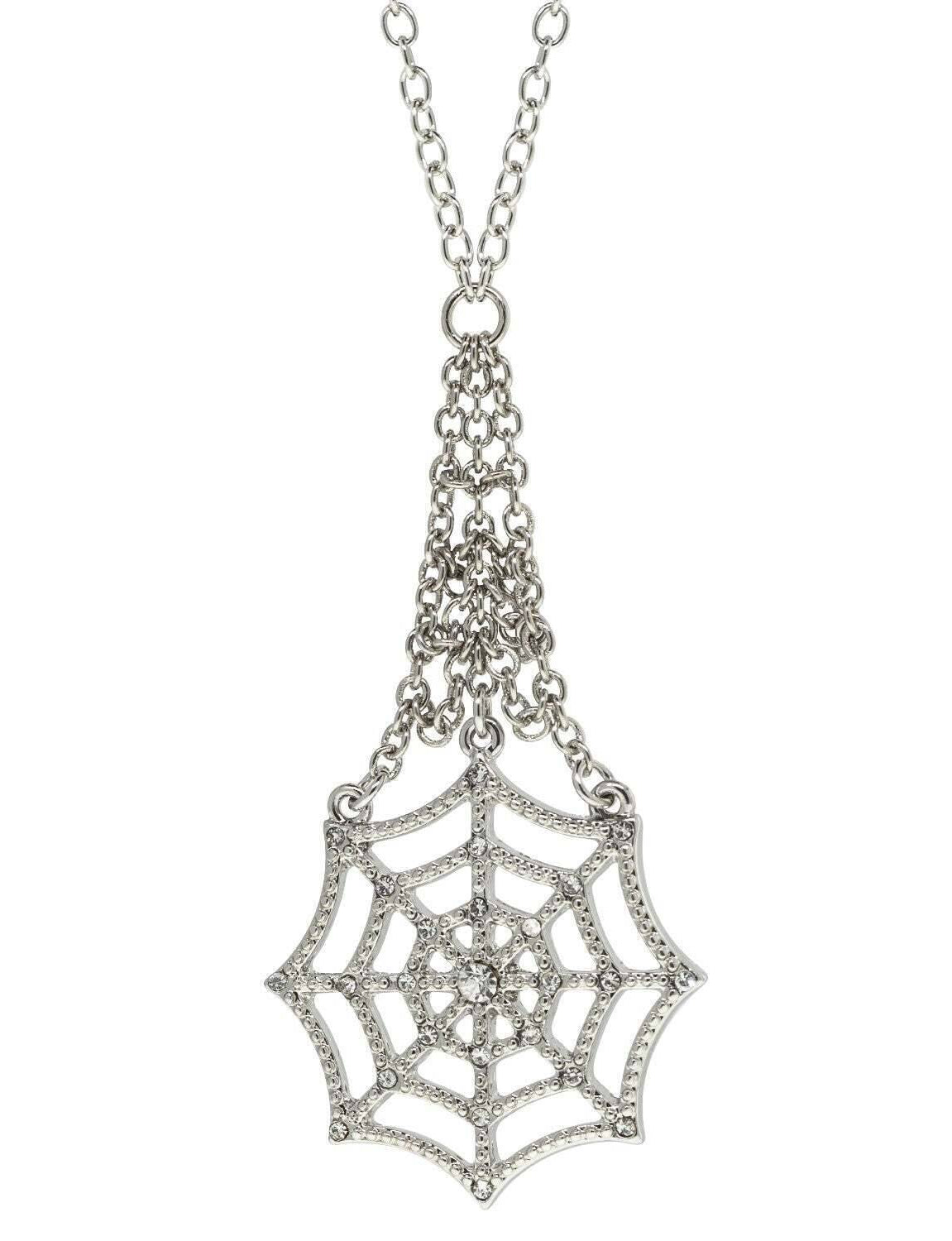 1928 Jewelry Chain Spider Web Drop Necklace 22"