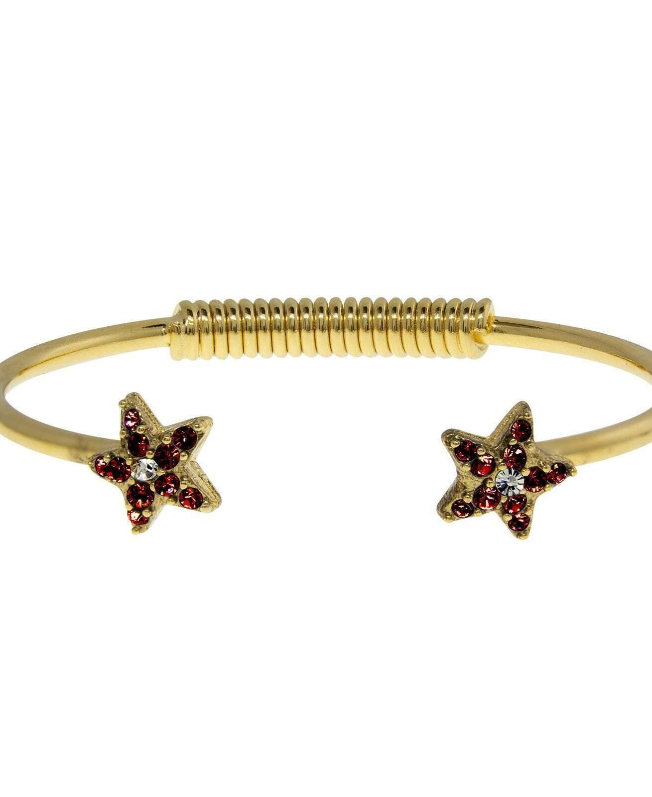 1928 Jewelry Gold Austrian Crystal Star Spring Bracelet
