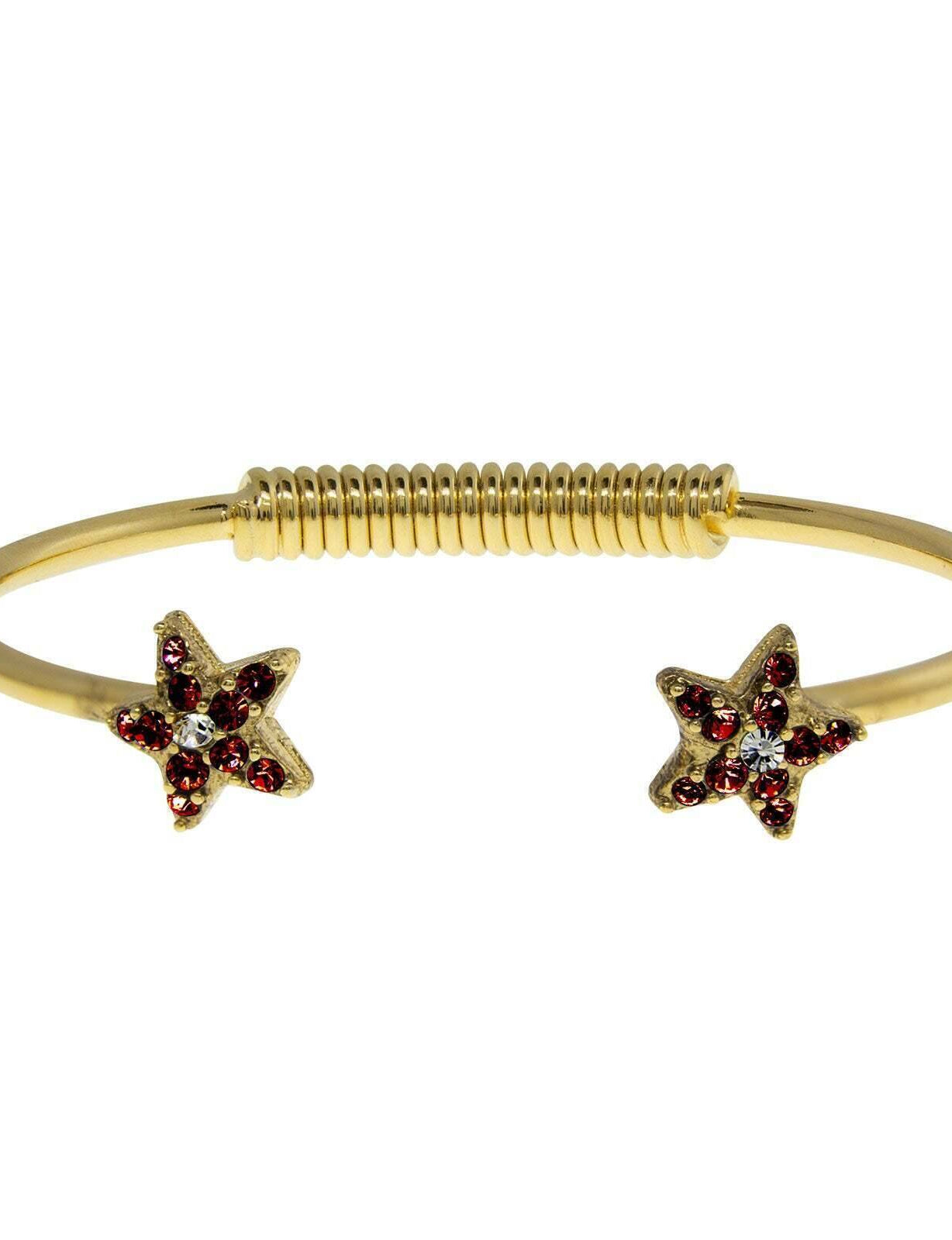 1928 Jewelry Gold Austrian Crystal Star Spring Bracelet