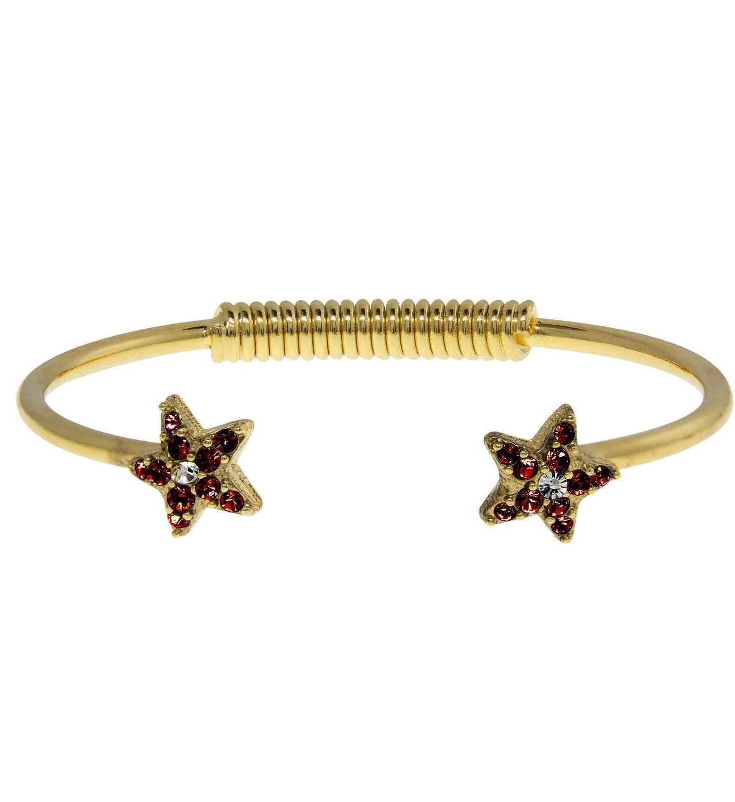 1928 Jewelry Gold Austrian Crystal Star Spring Bracelet
