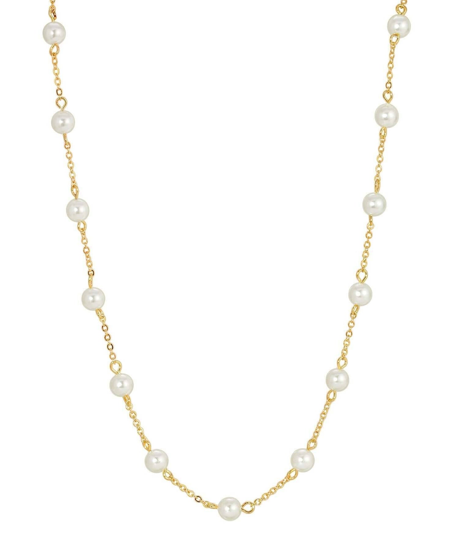 1928 Jewelry Faux Pearl Cable Chain Necklace 16" + 3" Extender