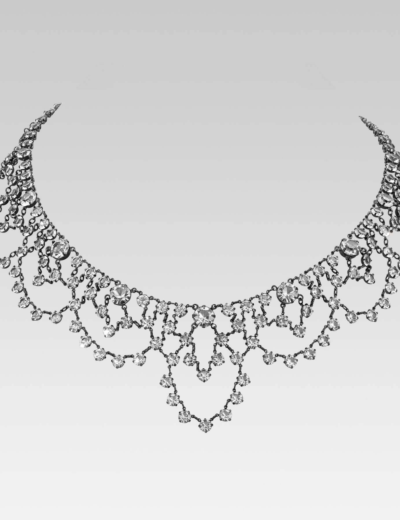 1928 Jewelry Austrian Crystal Draped Scalloped Necklace 16"