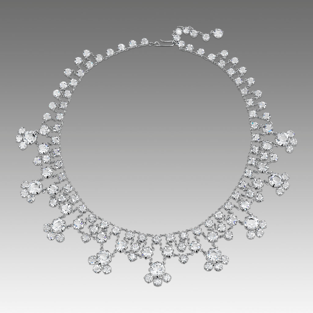 Vintage Austrian Crystal Multi Drop Necklace 16"