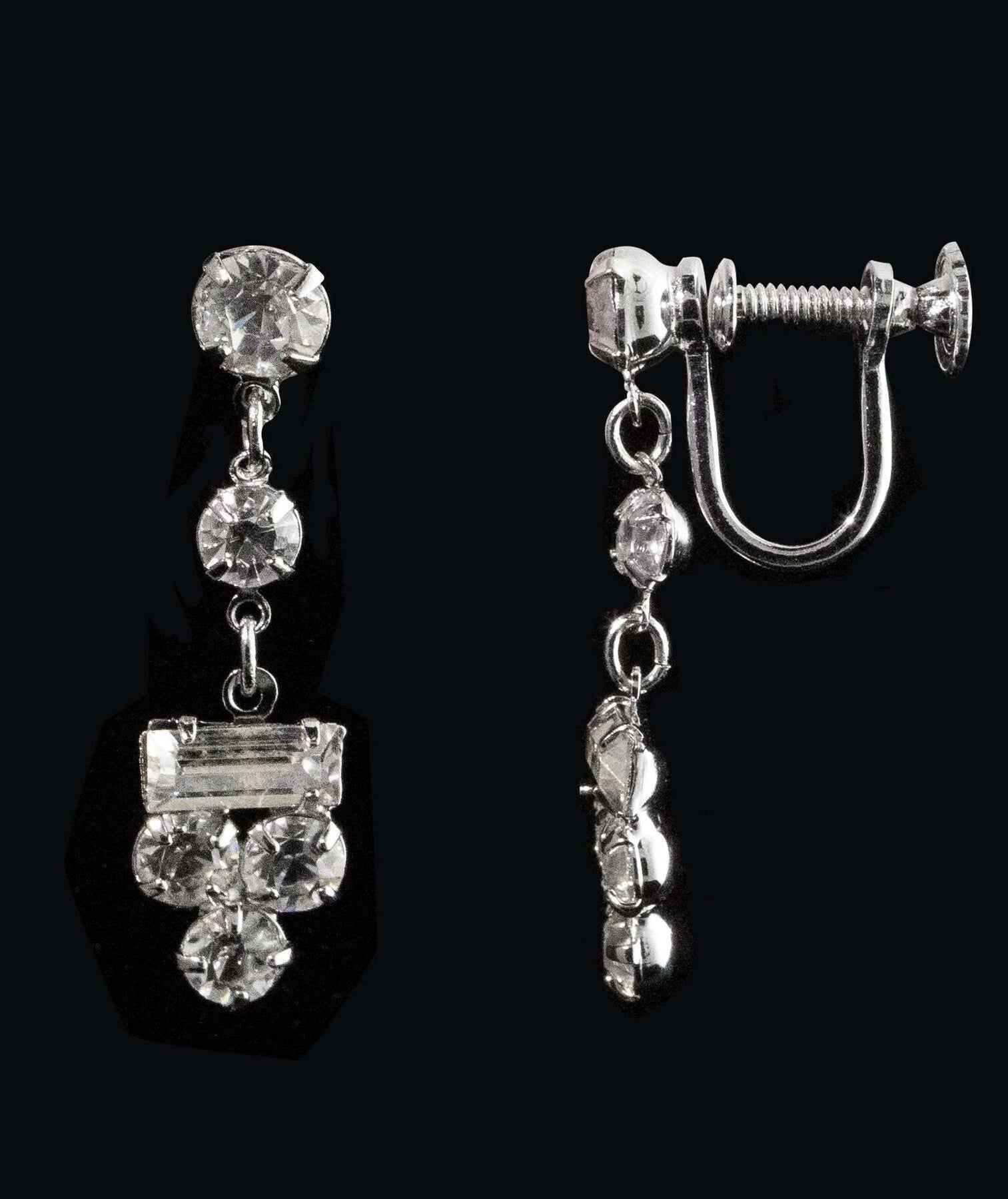 1928 Jewelry Multi Austrian Crystal Regal Screw Back Clip On Earrings