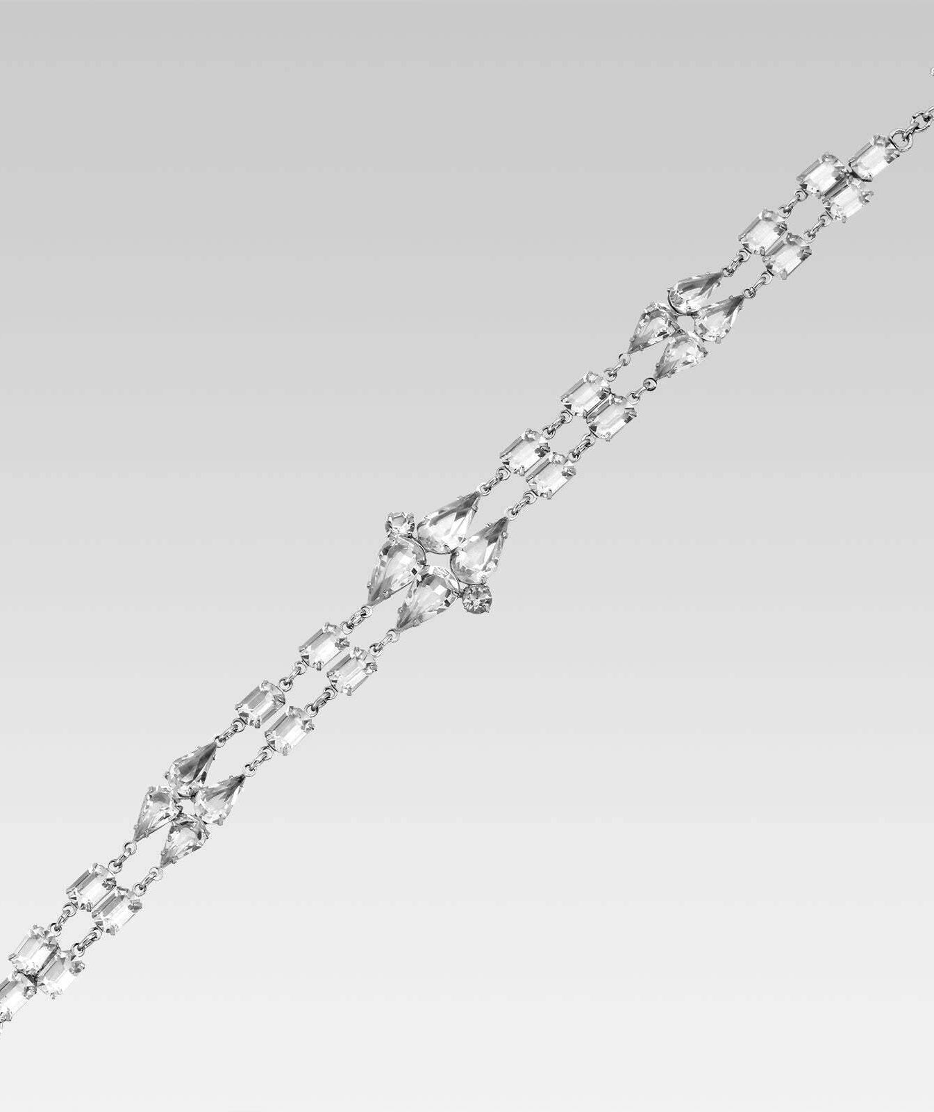 1928 Jewelry Pear & Baguette Austrian Crystal Link Bracelet