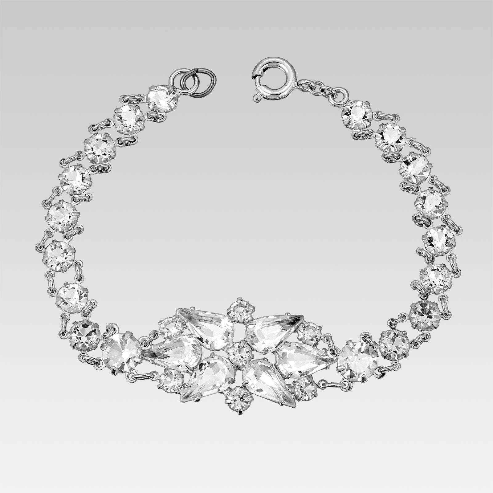 1928 Jewelry Pear & Round Multi Austrian Crystal Link Bracelet