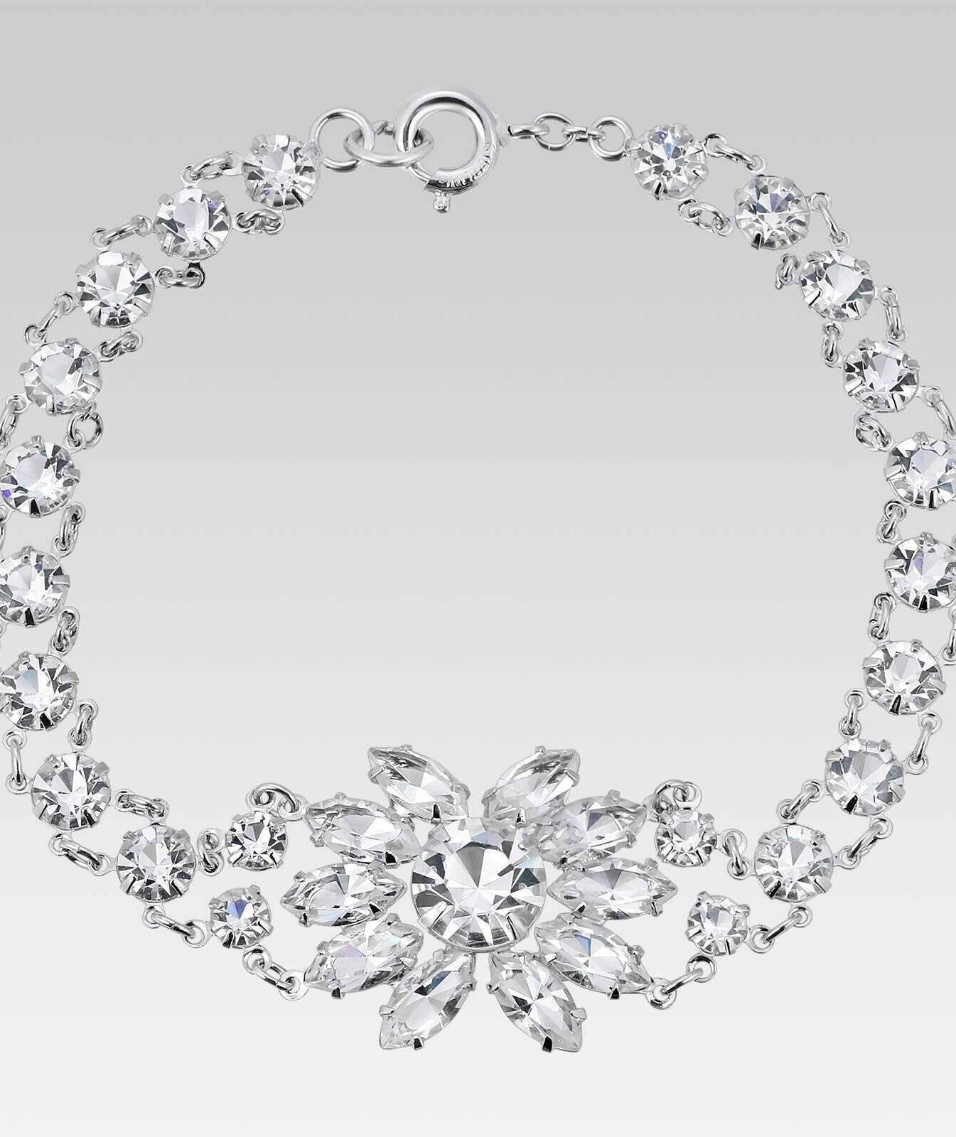 1928 Jewelry Austrian Crystal Flower Link Bracelet