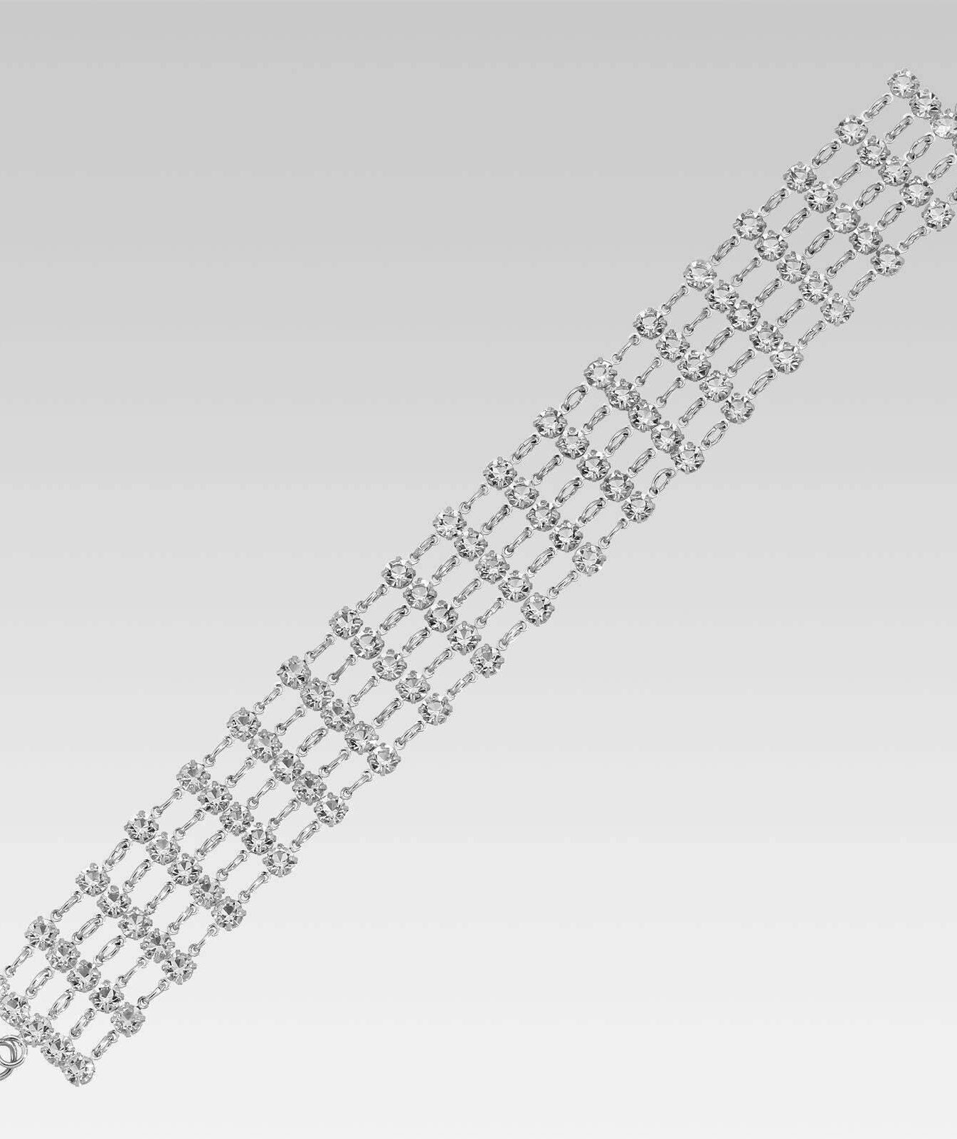 1928 Jewelry 5 Row Round Austrian Crystal Bracelet 7 Inch