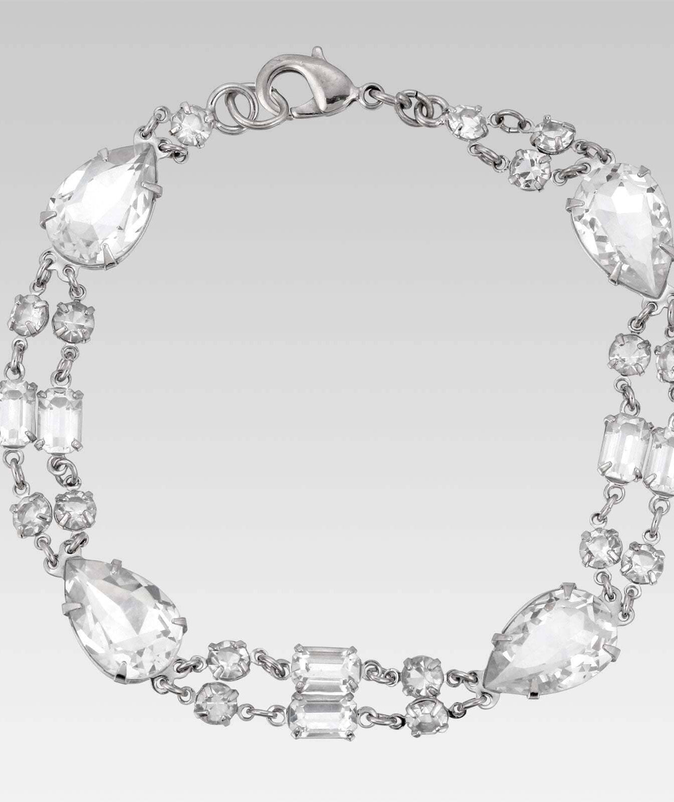 1928 Jewelry Pear Austrian Crystal Link Bracelet