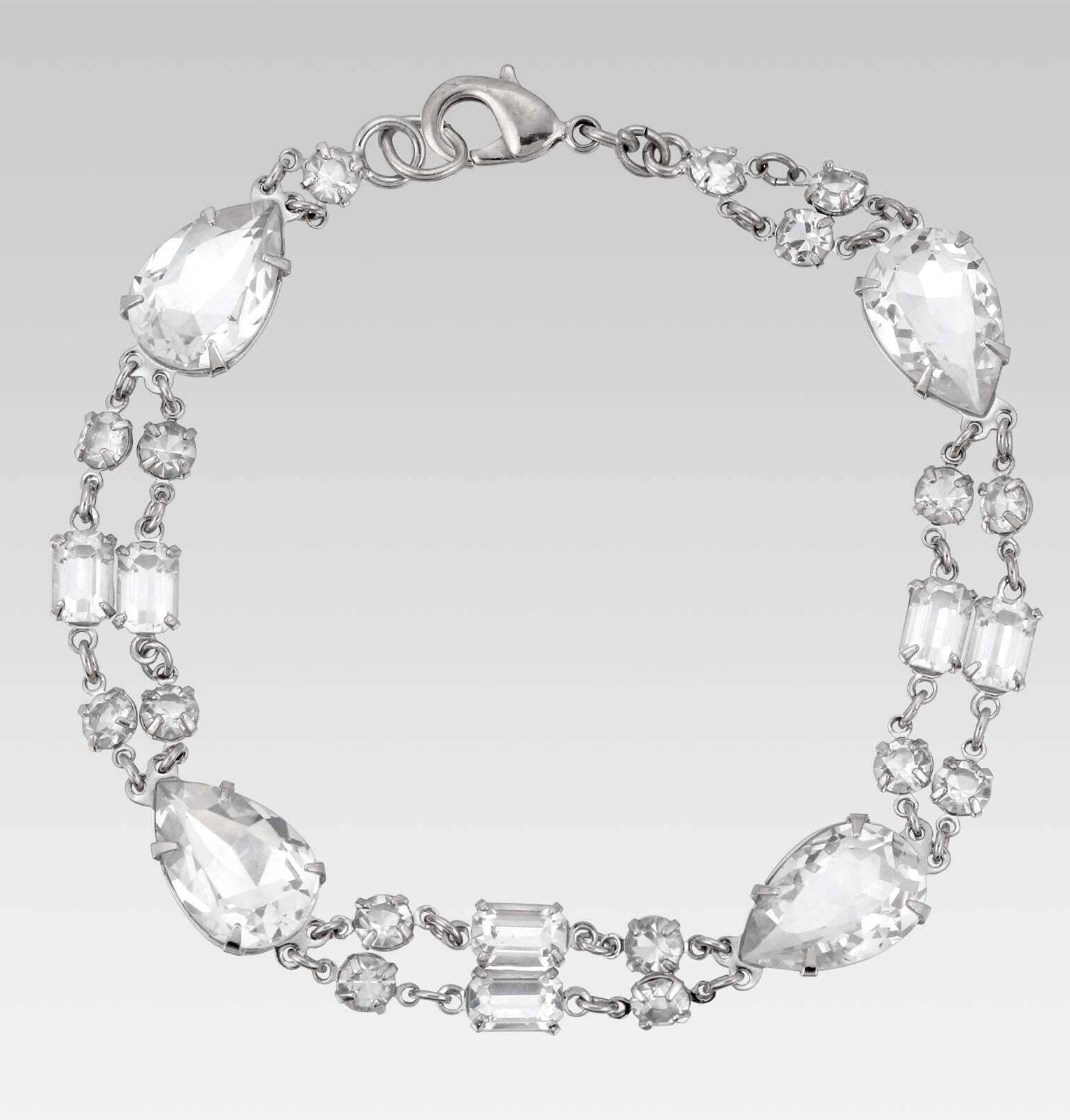 1928 Jewelry Pear Austrian Crystal Link Bracelet