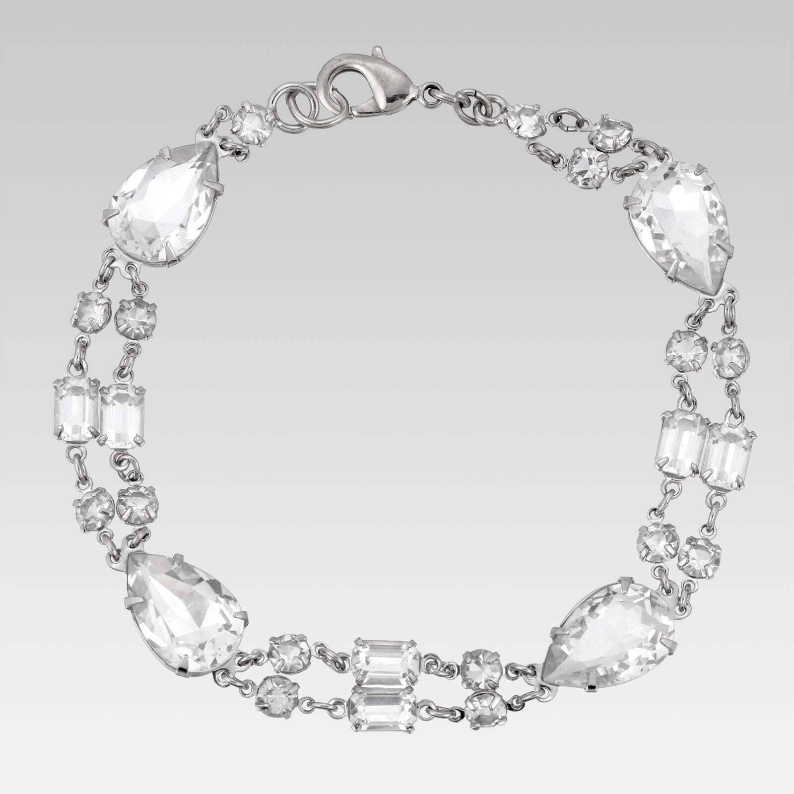 1928 Jewelry Pear Austrian Crystal Link Bracelet