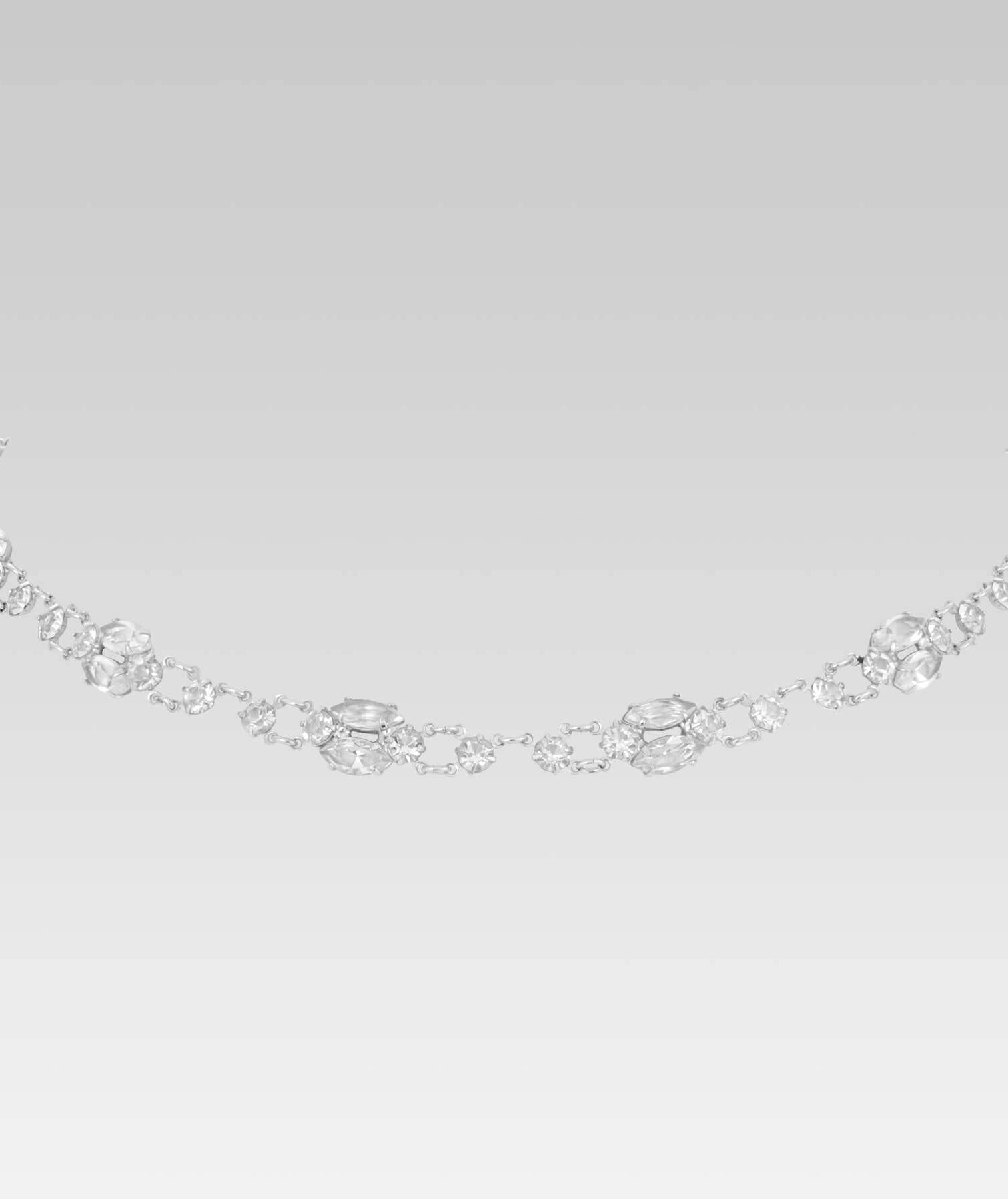 1928 Jewelry Vintage Austrian Crystal Navette Link Necklace 15"