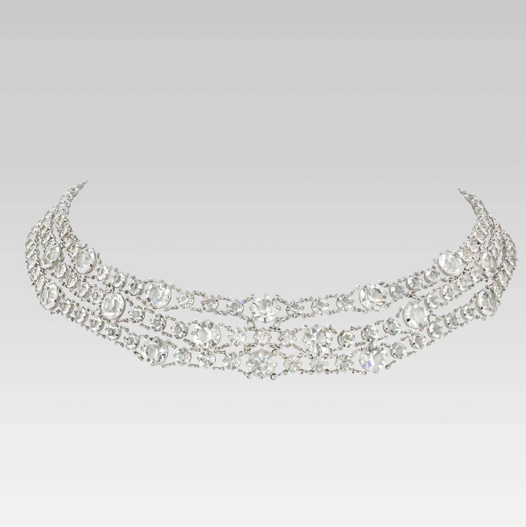 1928 Jewelry Austrian Crystal Draped Drop Necklace 13.5" Adjustable